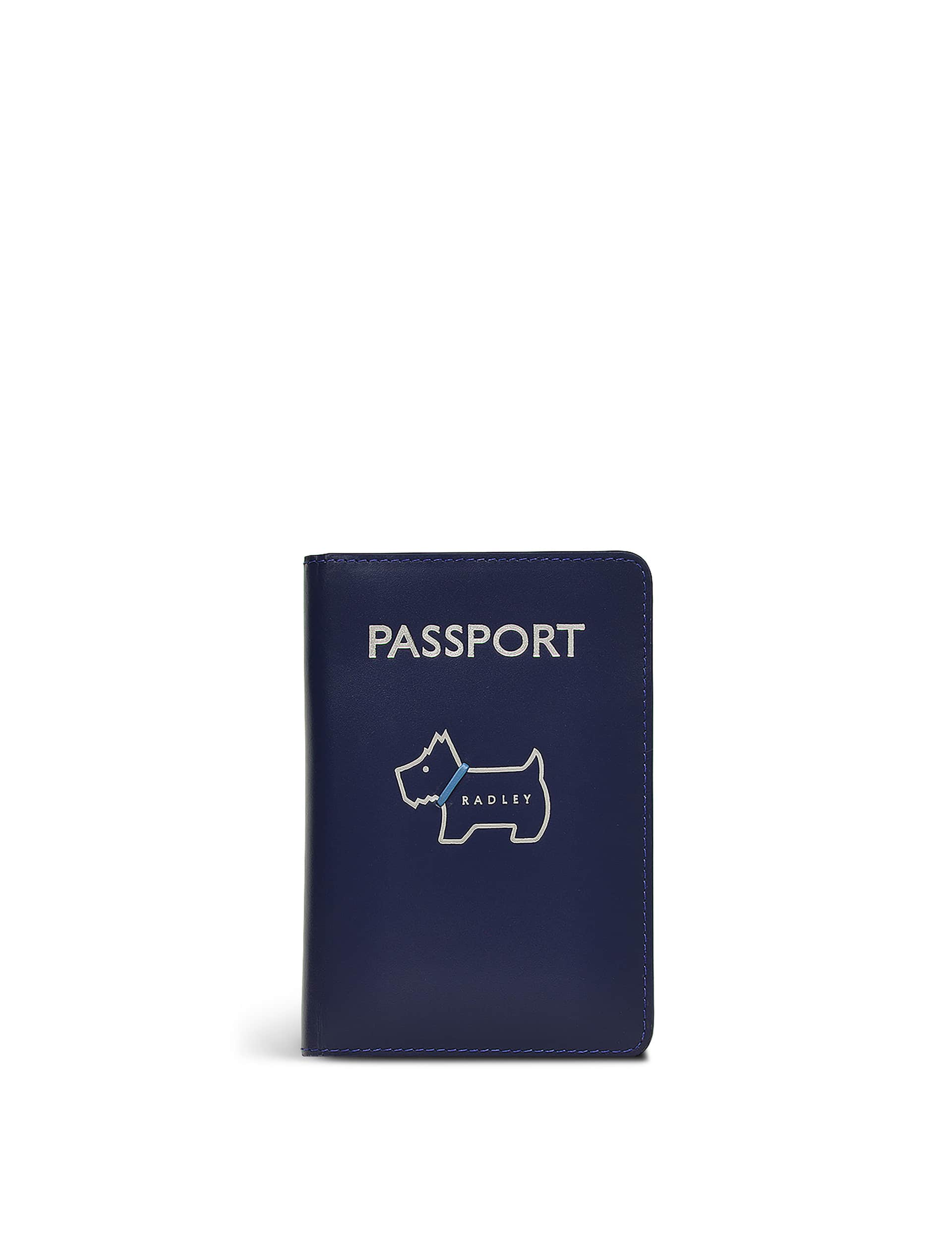 Radley Women's Heritage Dog Outline Leather Passport Cover - Blue, Blue