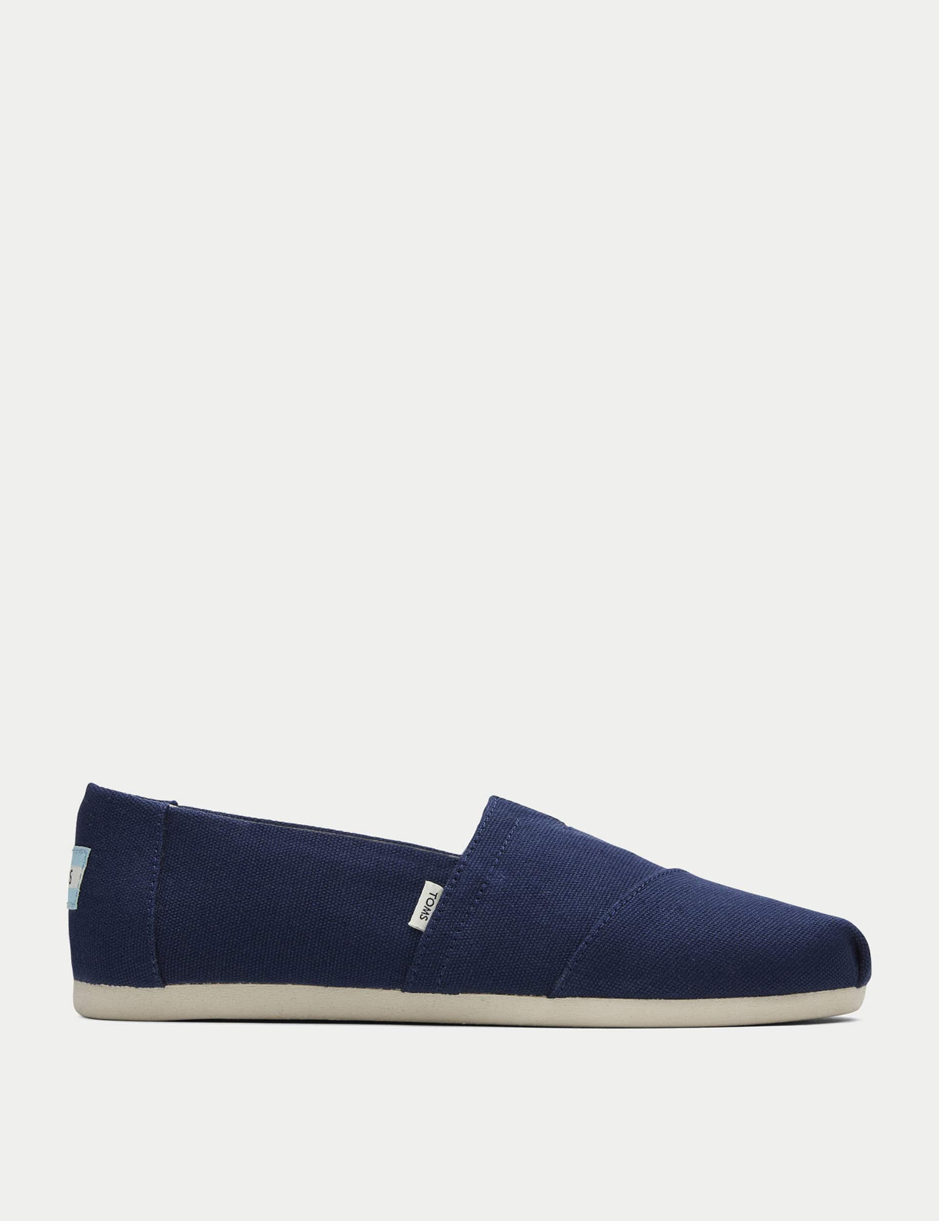 Toms Women's Canvas Flat Espadrilles - 5 - Navy, Navy,Black,Natural,Black/Black