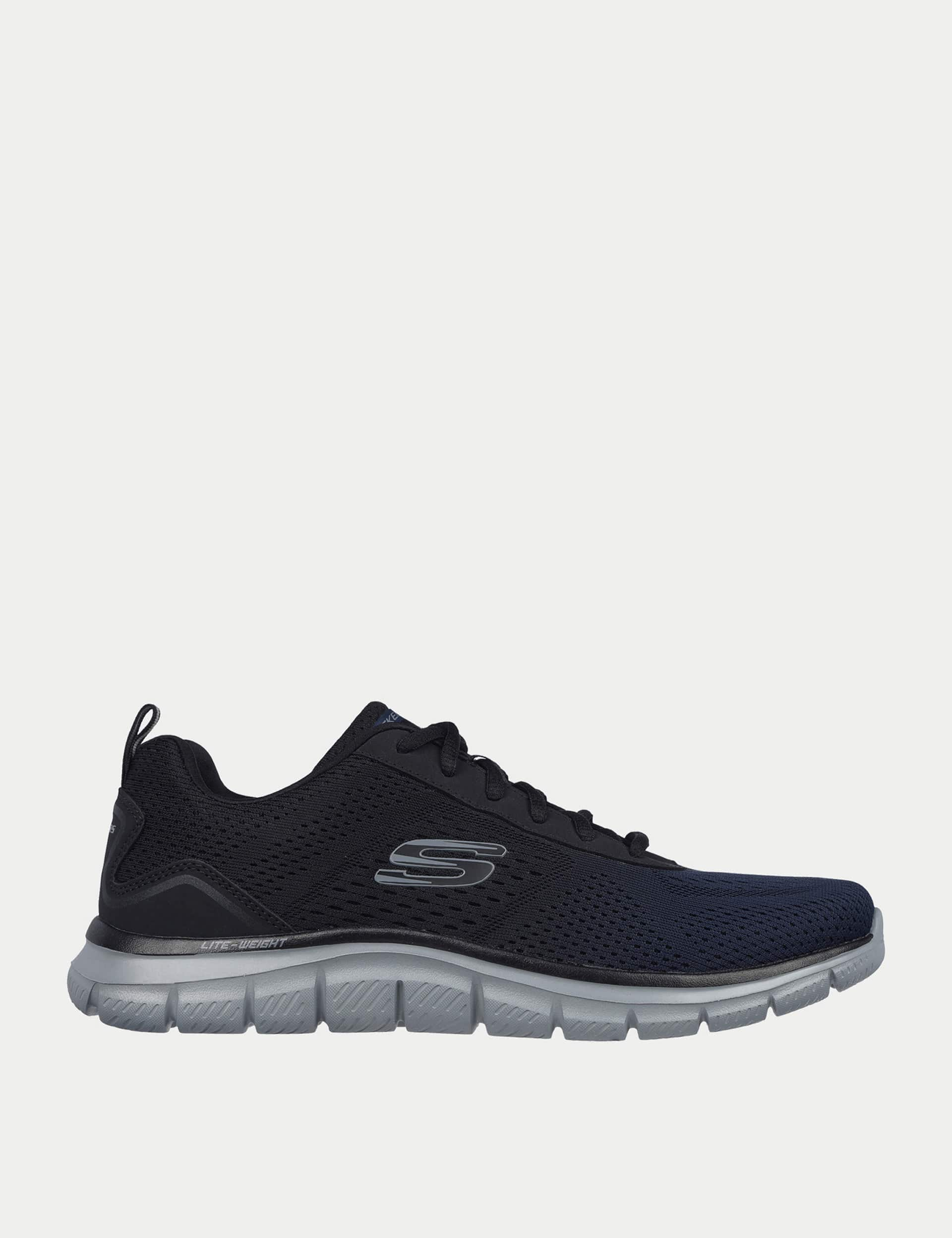 Skechers Men's Track Ripkent Lace Up Trainers - 9 - Navy, Navy,Charcoal