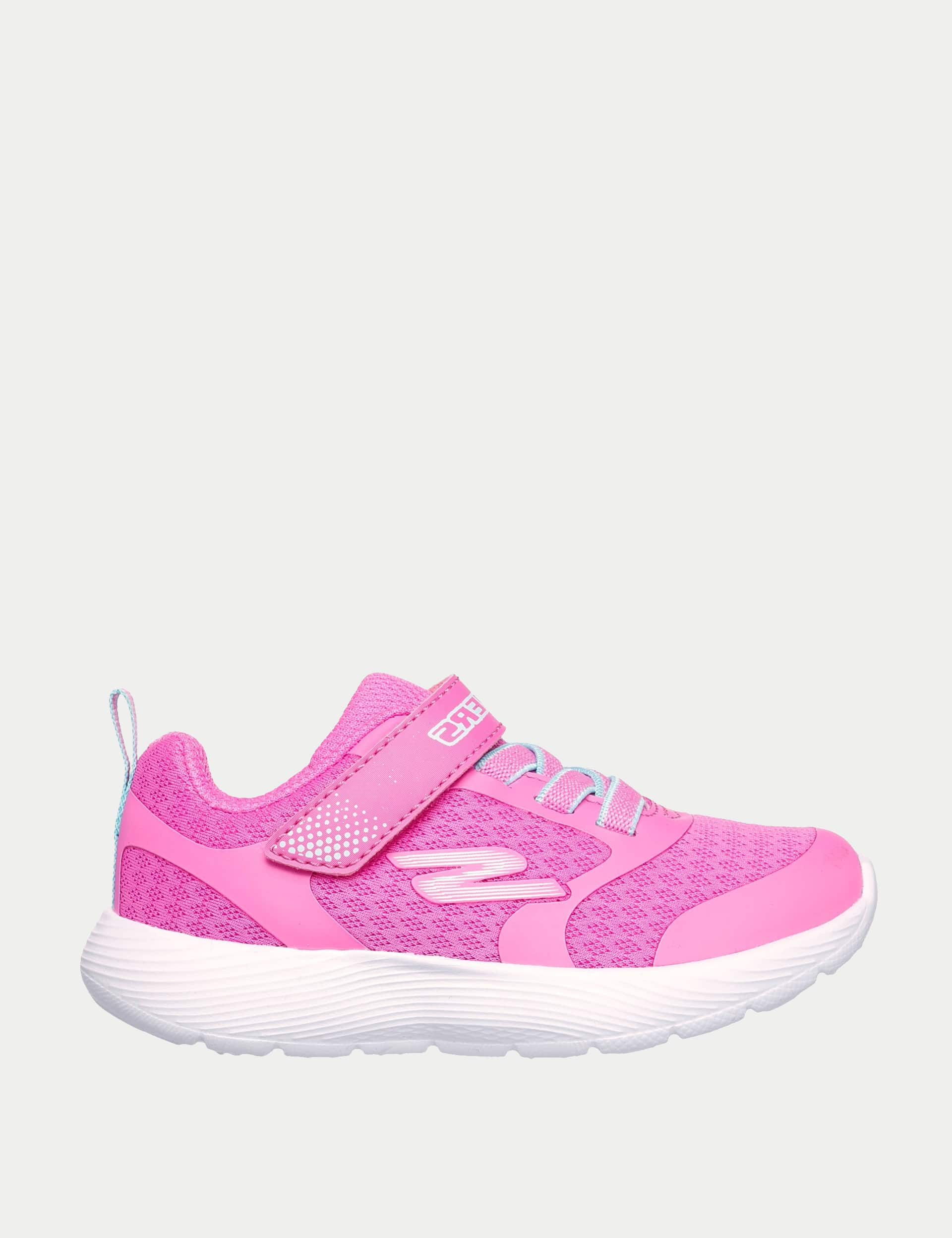 Skechers Kids Dyna-Lite Riptape Trainers (4-9 Small) - 4S - Pink, Pink