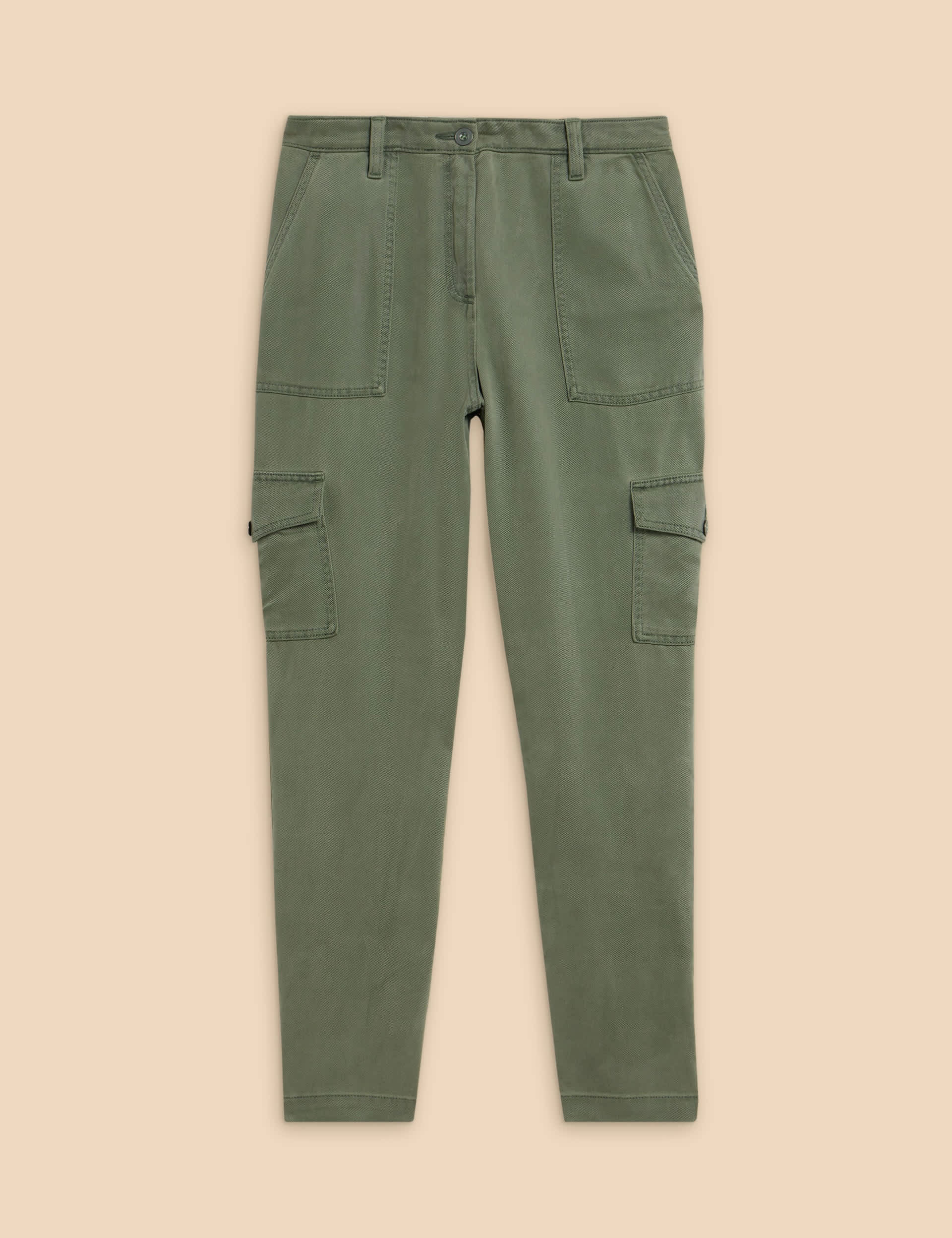 White Stuff Women's Cargo Relaxed Trousers - 6REG - Green, Green,Navy