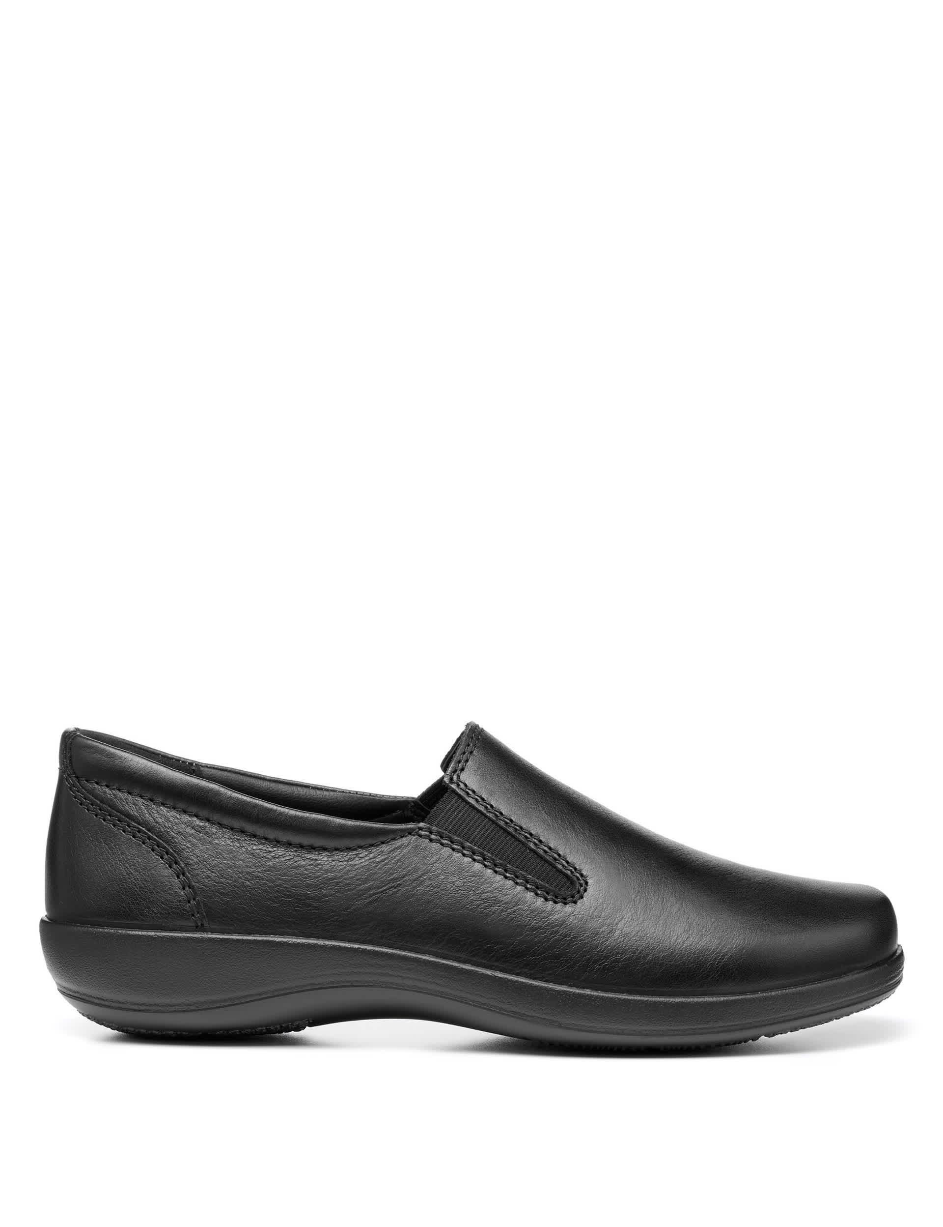 Hotter Women's Glove II Leather Slip On Boat Shoes - 6 - Black, Black