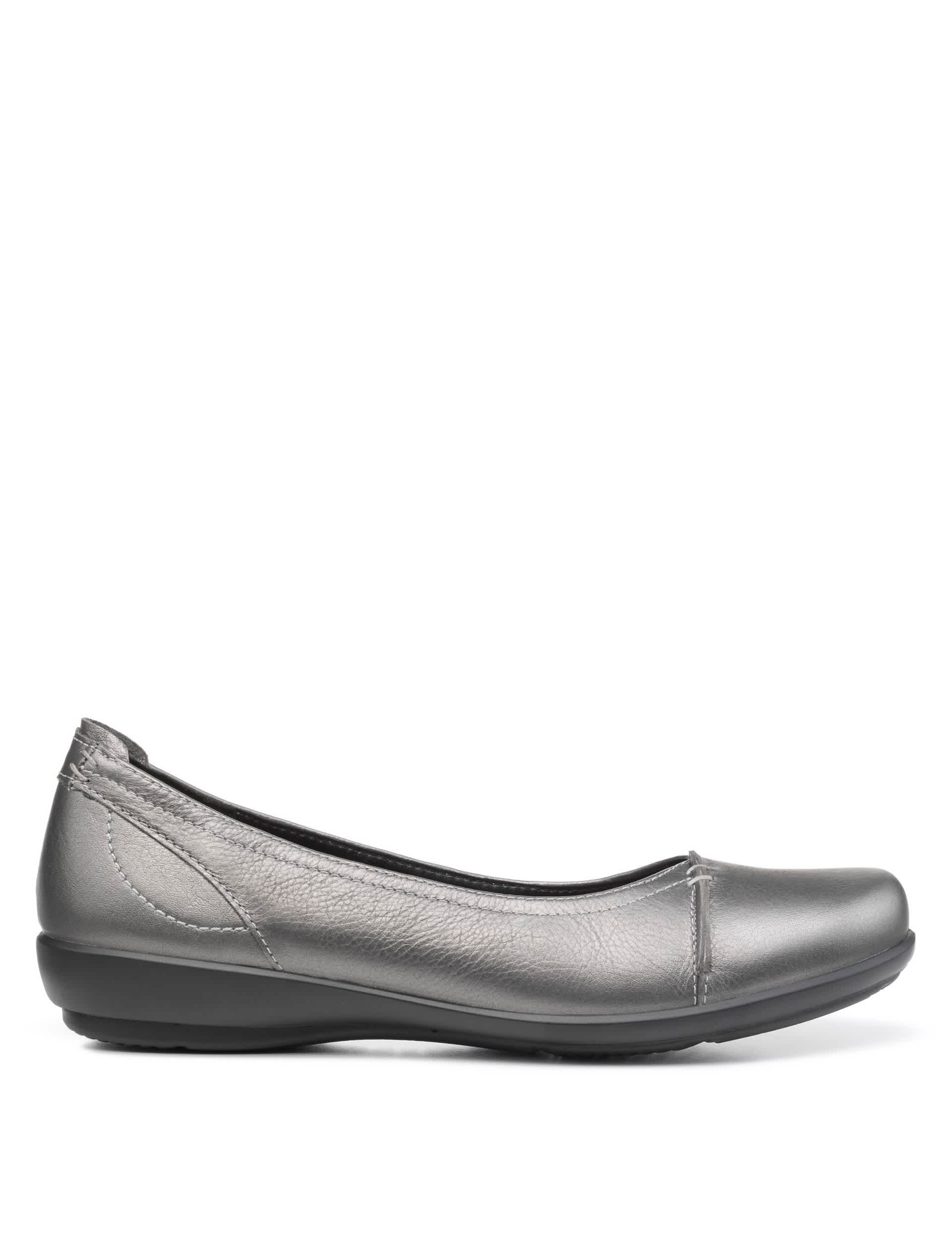 Hotter Women's Robyn II Wide Fit Leather Ballet Pumps - 6.5 - Metallic, Metallic