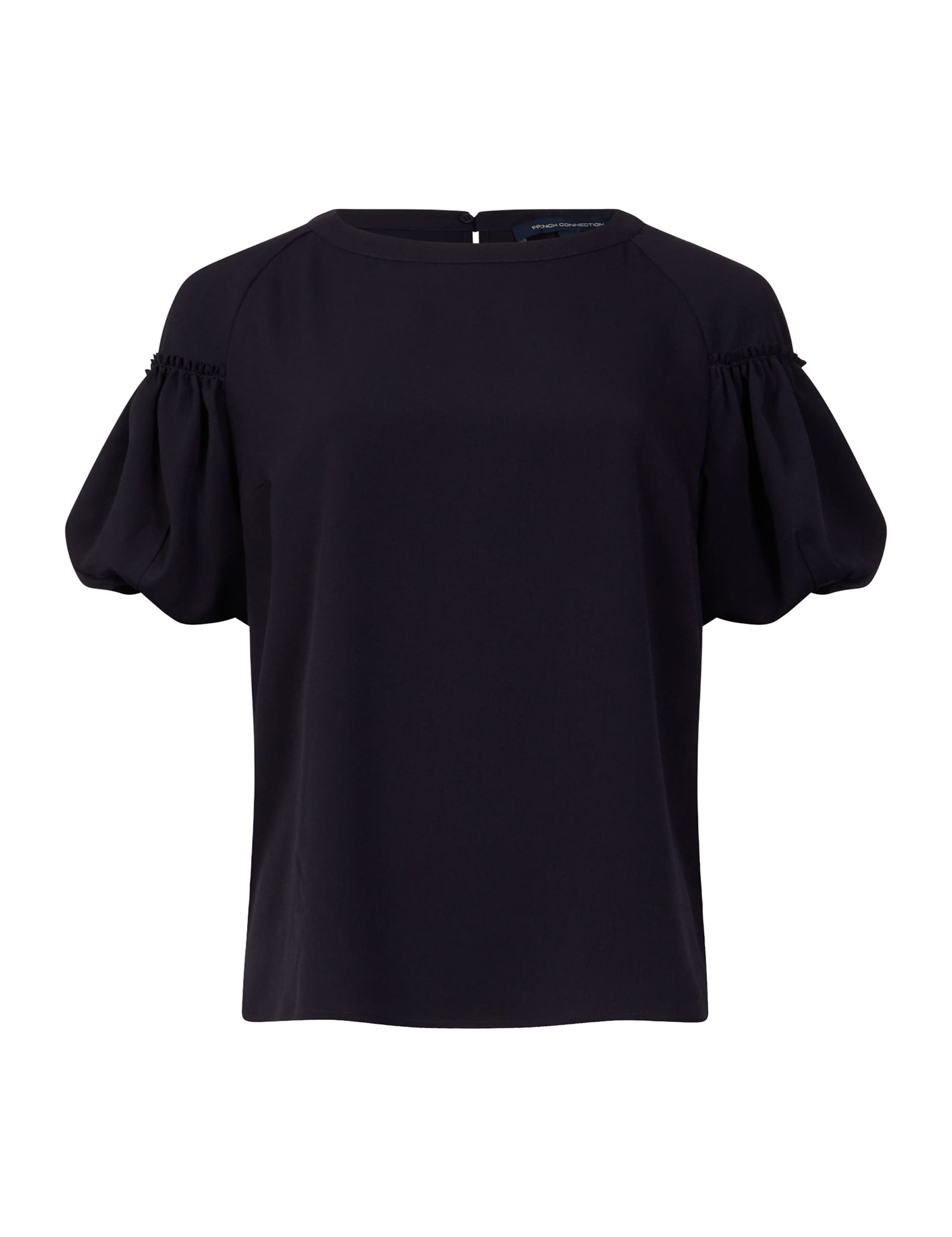 French Connection Women's Crepe Round Neck Puff Sleeve Top