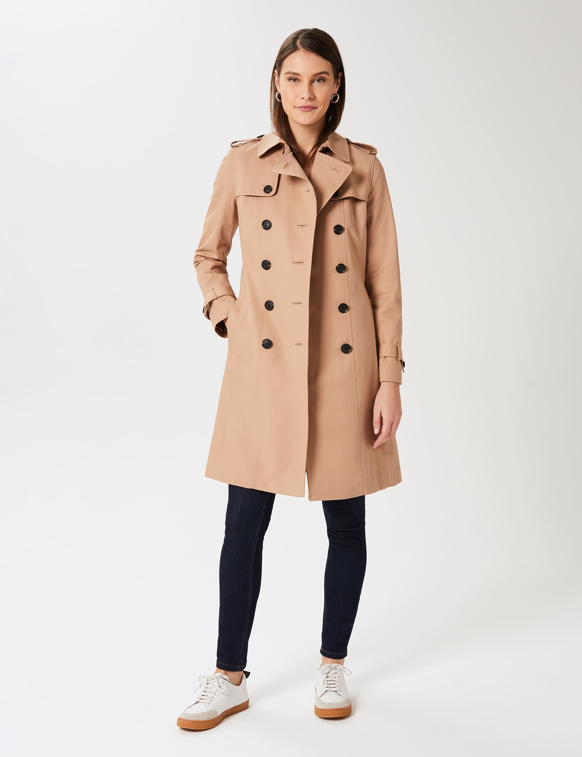 Hobbs Women's Saskia Water Resistant Belted Trench Coat - 8, Tan