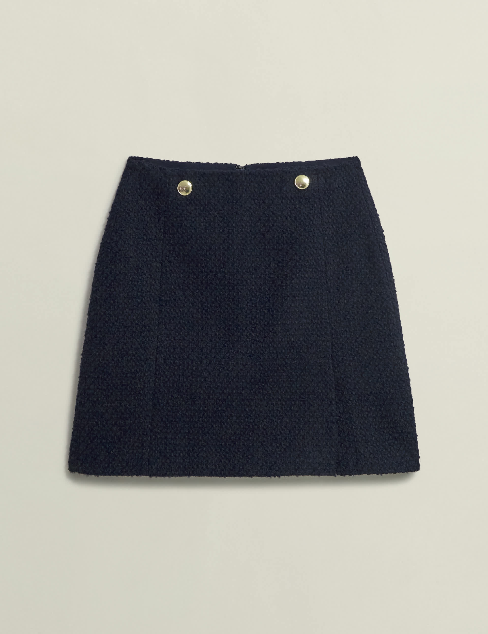 Hobbs Women's Wool Blend Textured Mini A-Line Skirt - 12 - Navy, Navy