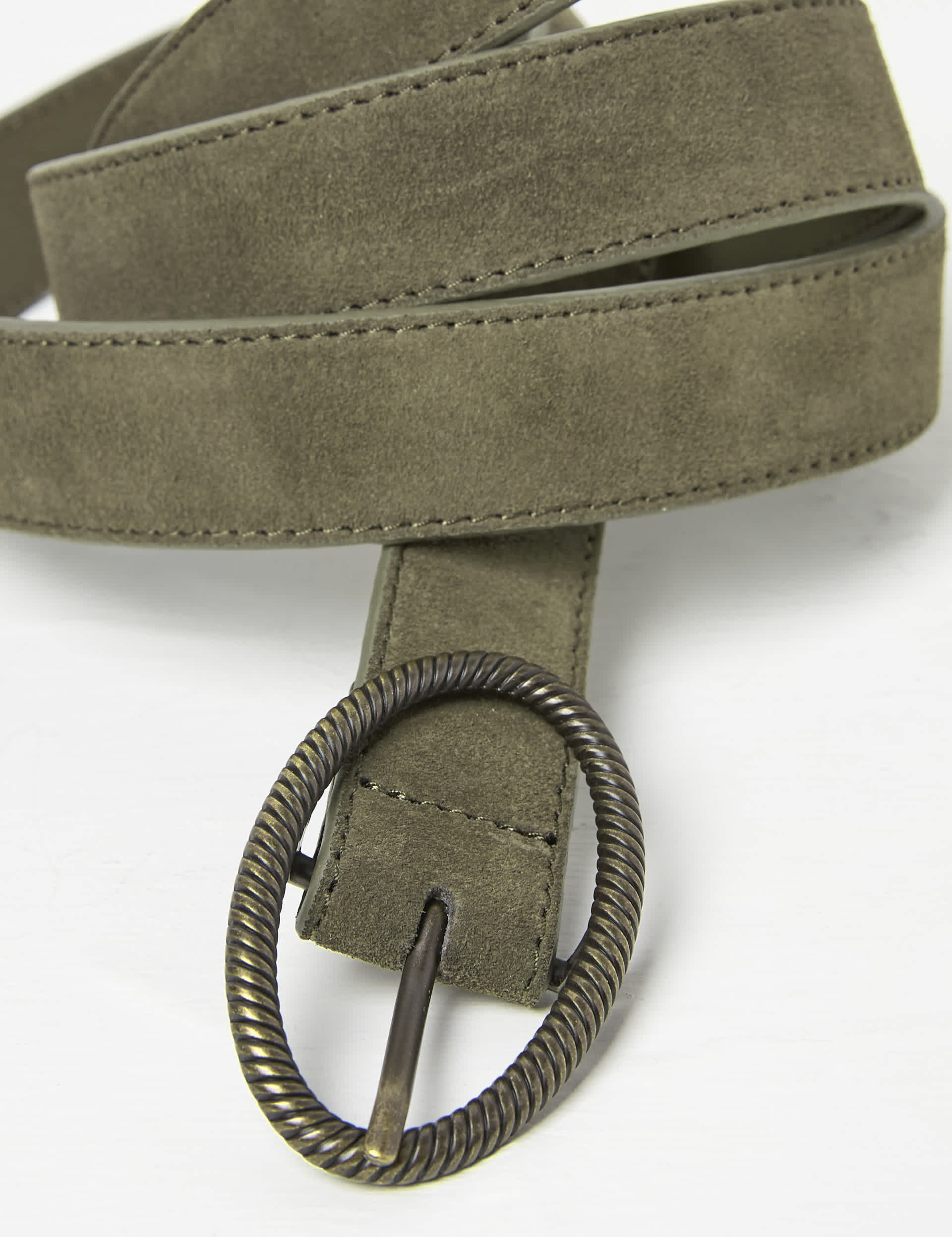 Fatface Women's Suede Jeans Belt - M - Khaki, Khaki