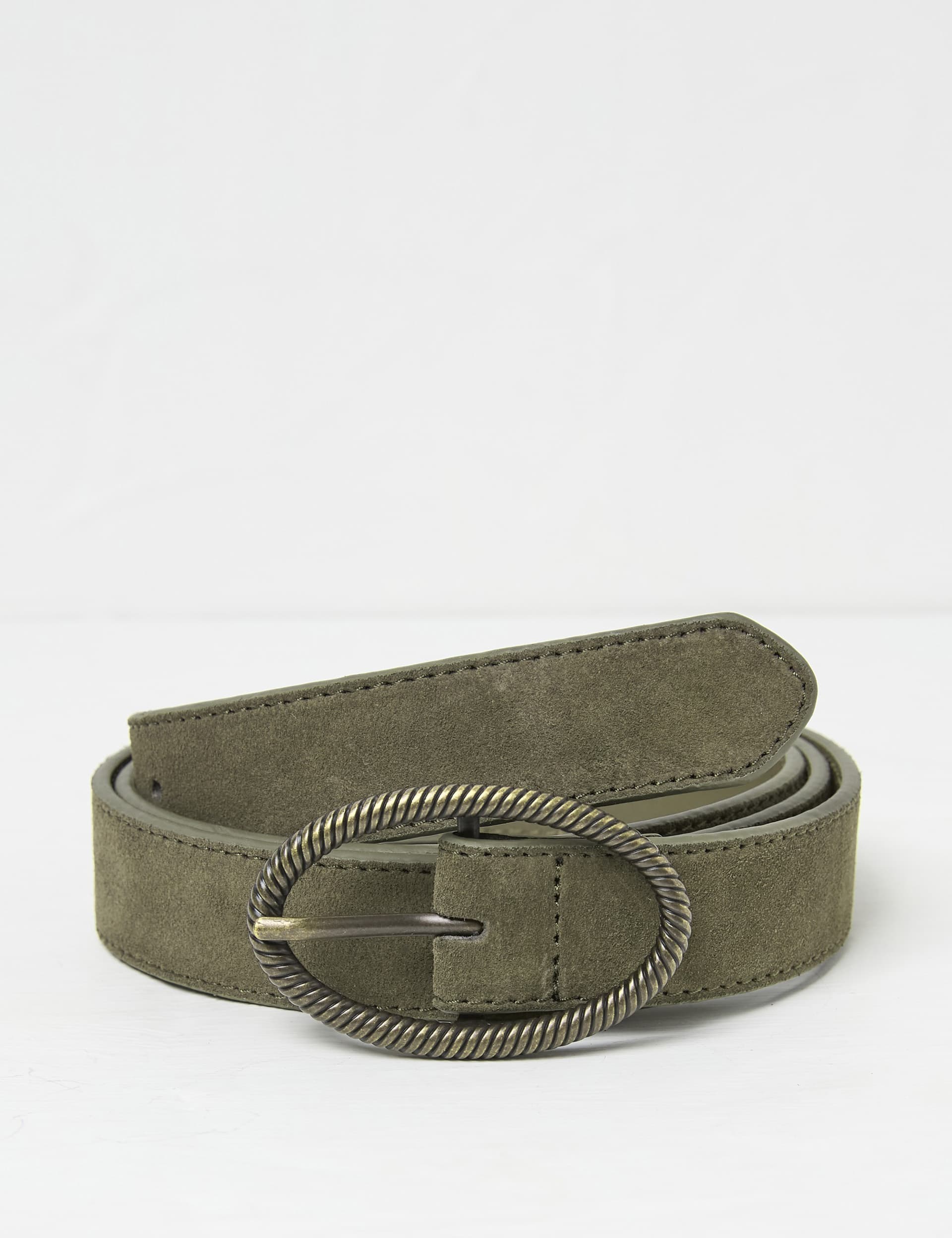 Fatface Women's Suede Jeans Belt - M - Khaki, Khaki