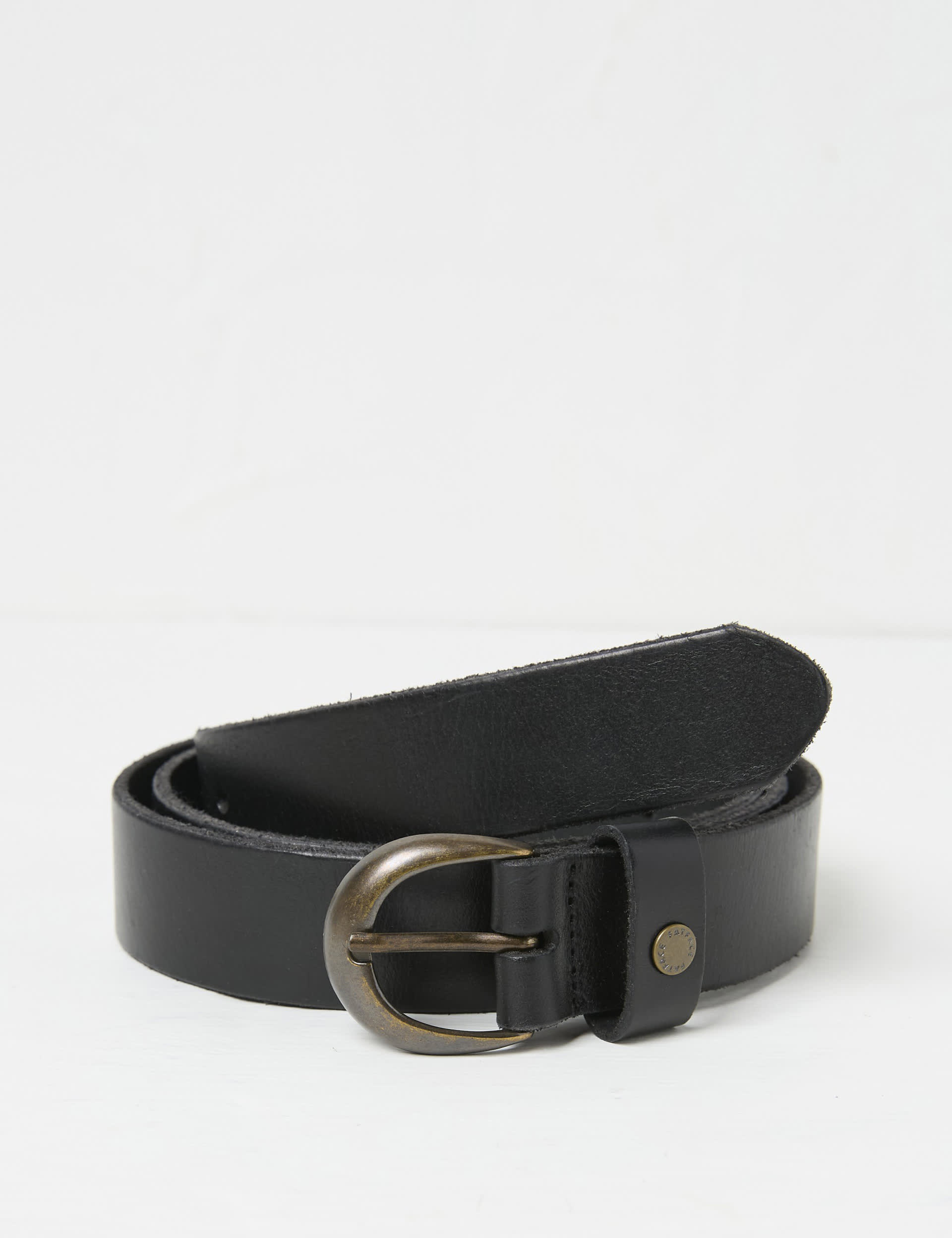 Fatface Women's Leather Jeans Belt - M - Black, Black