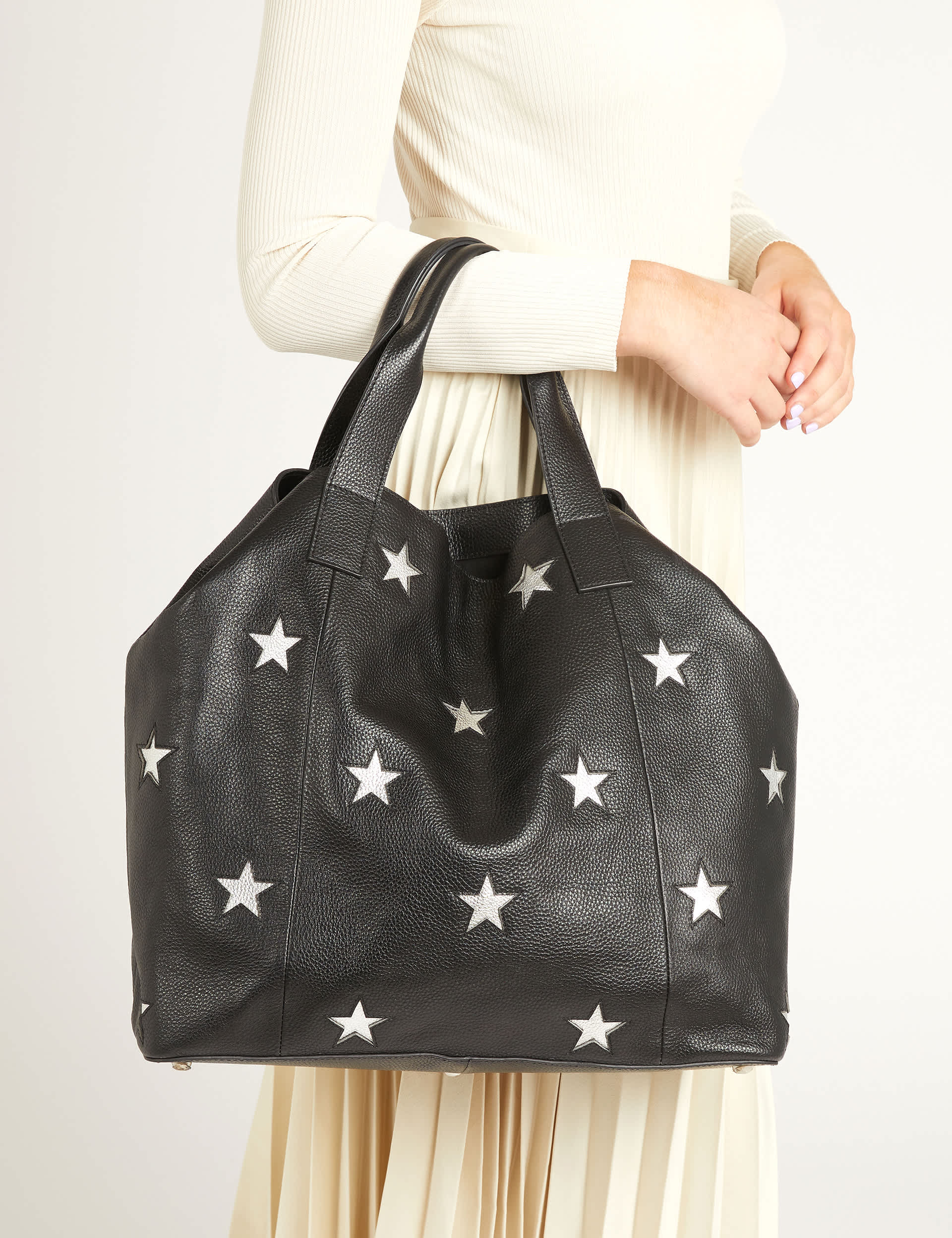 Jones Bootmaker Women's Leather Star Tote Bag - Black Mix, Black Mix