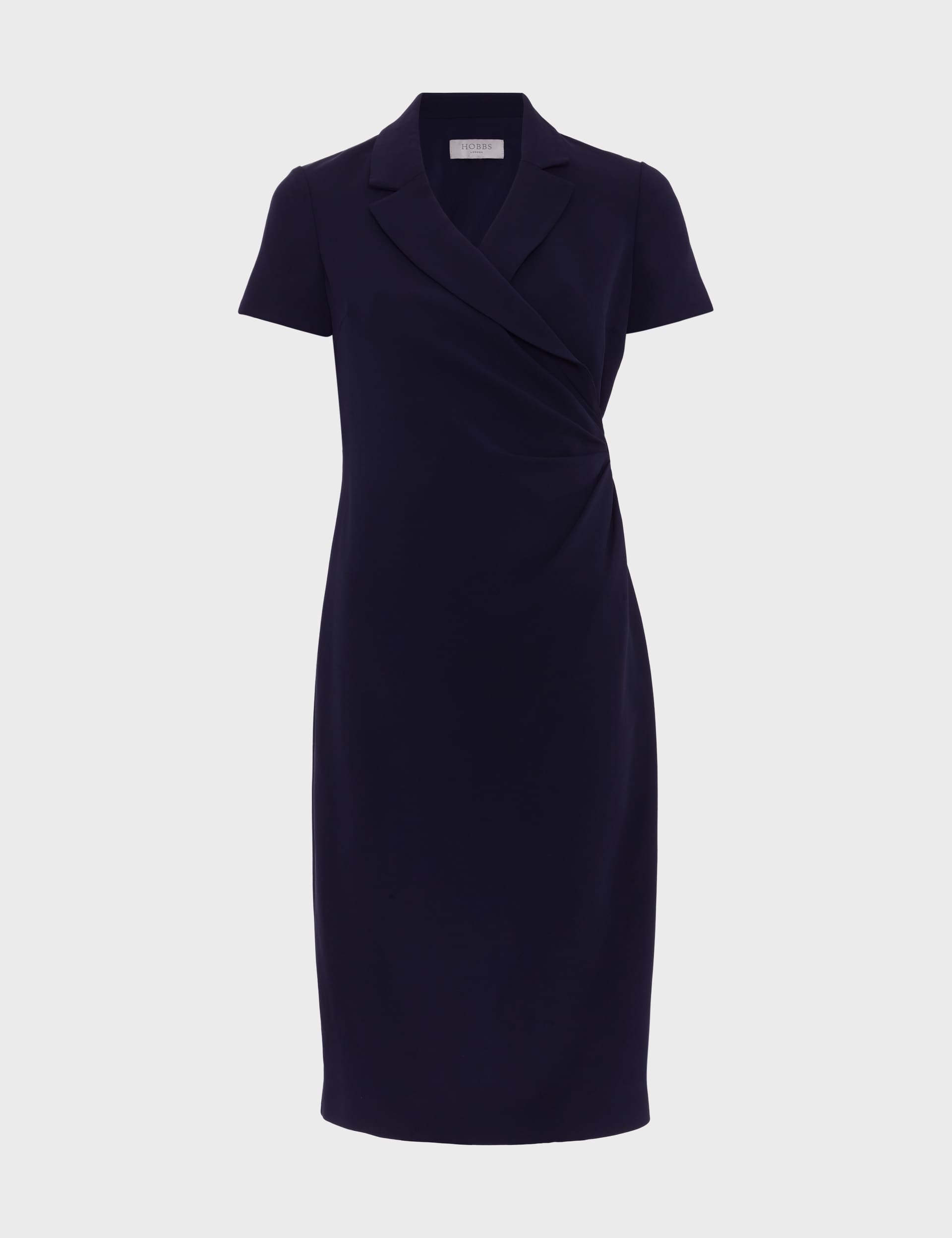 Hobbs Women's V-Neck Knee Length Wrap Dress - 10 - Navy, Navy