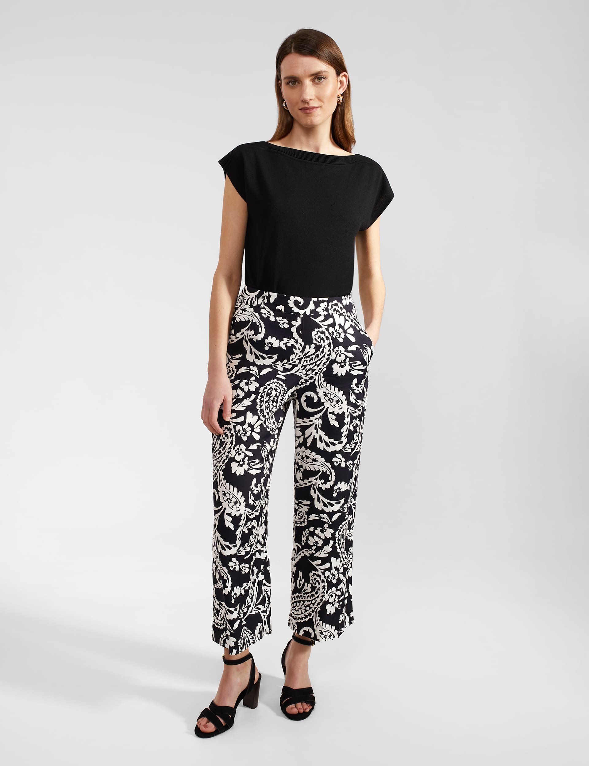 Hobbs Women's Floral Relaxed Culottes - 10 - Navy Mix, Navy Mix