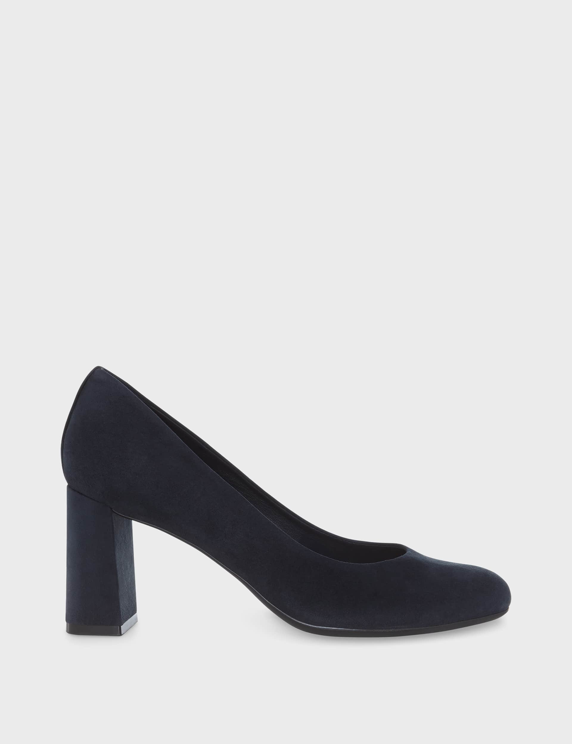 Hobbs Women's Suede Block Heel Court Shoes - 4 - Navy, Navy