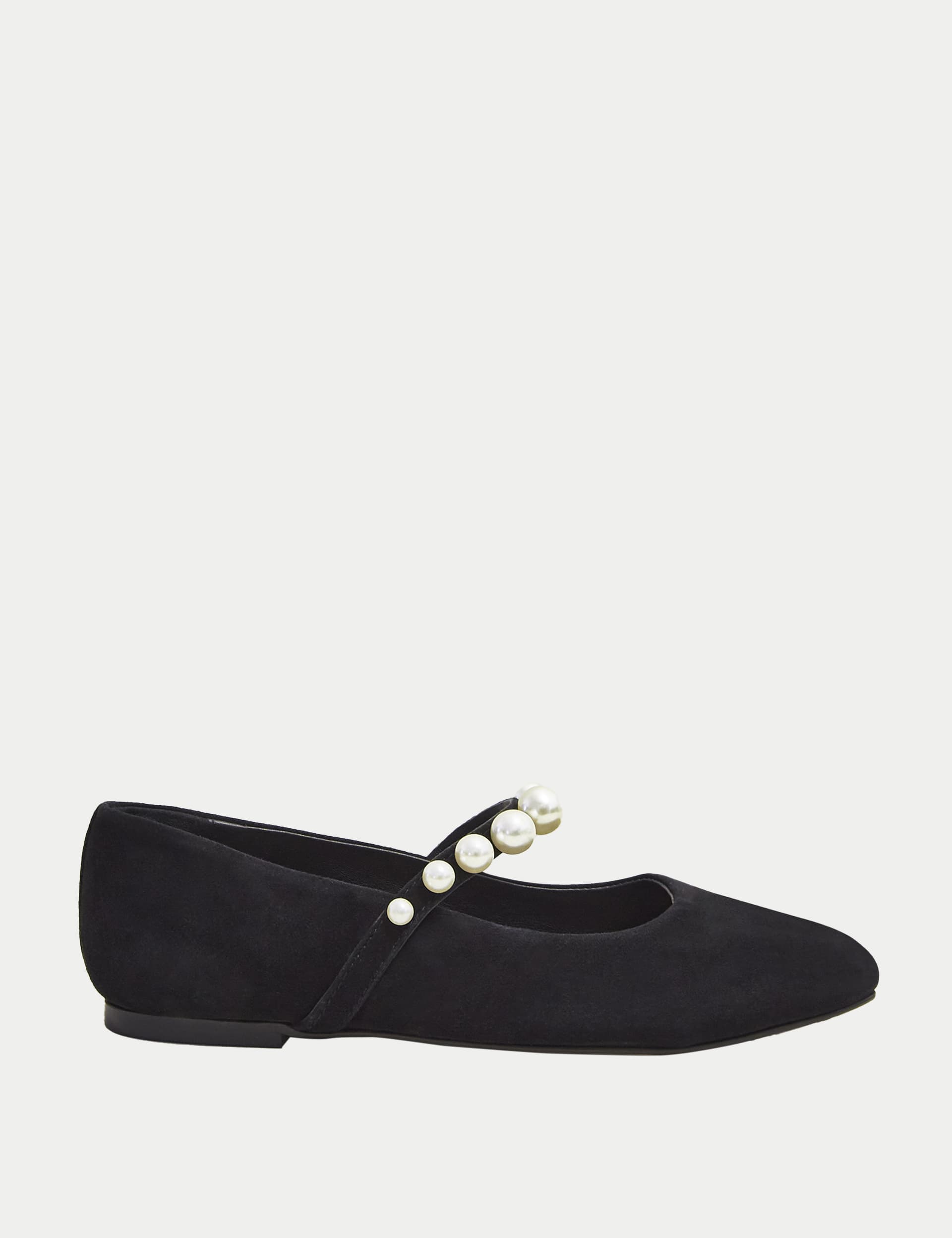 Hobbs Women's Leather Embellished Flat Pumps - 8 - Black, Black