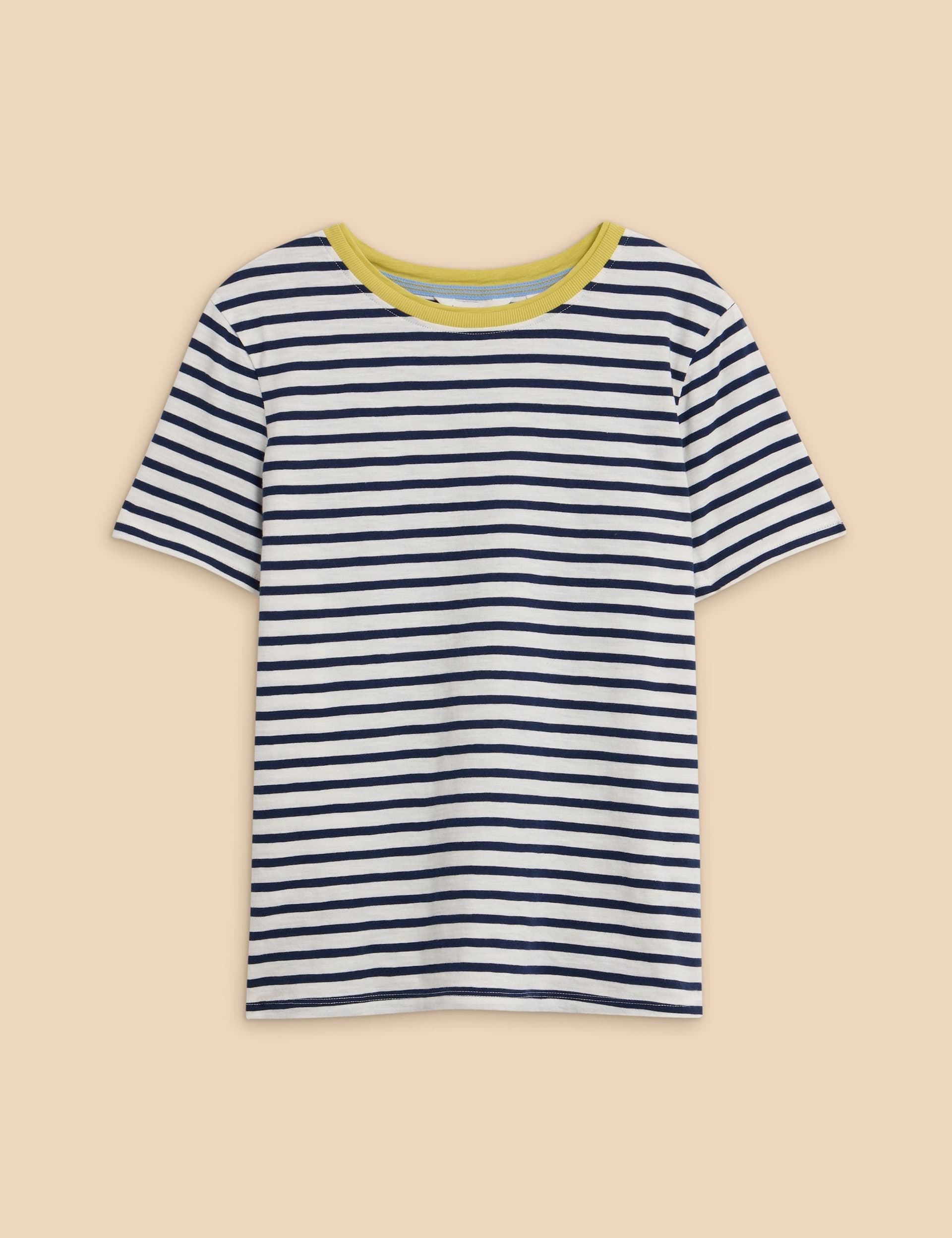 White Stuff Women's Pure Cotton Striped T-Shirt - 14REG - White Mix, White Mix