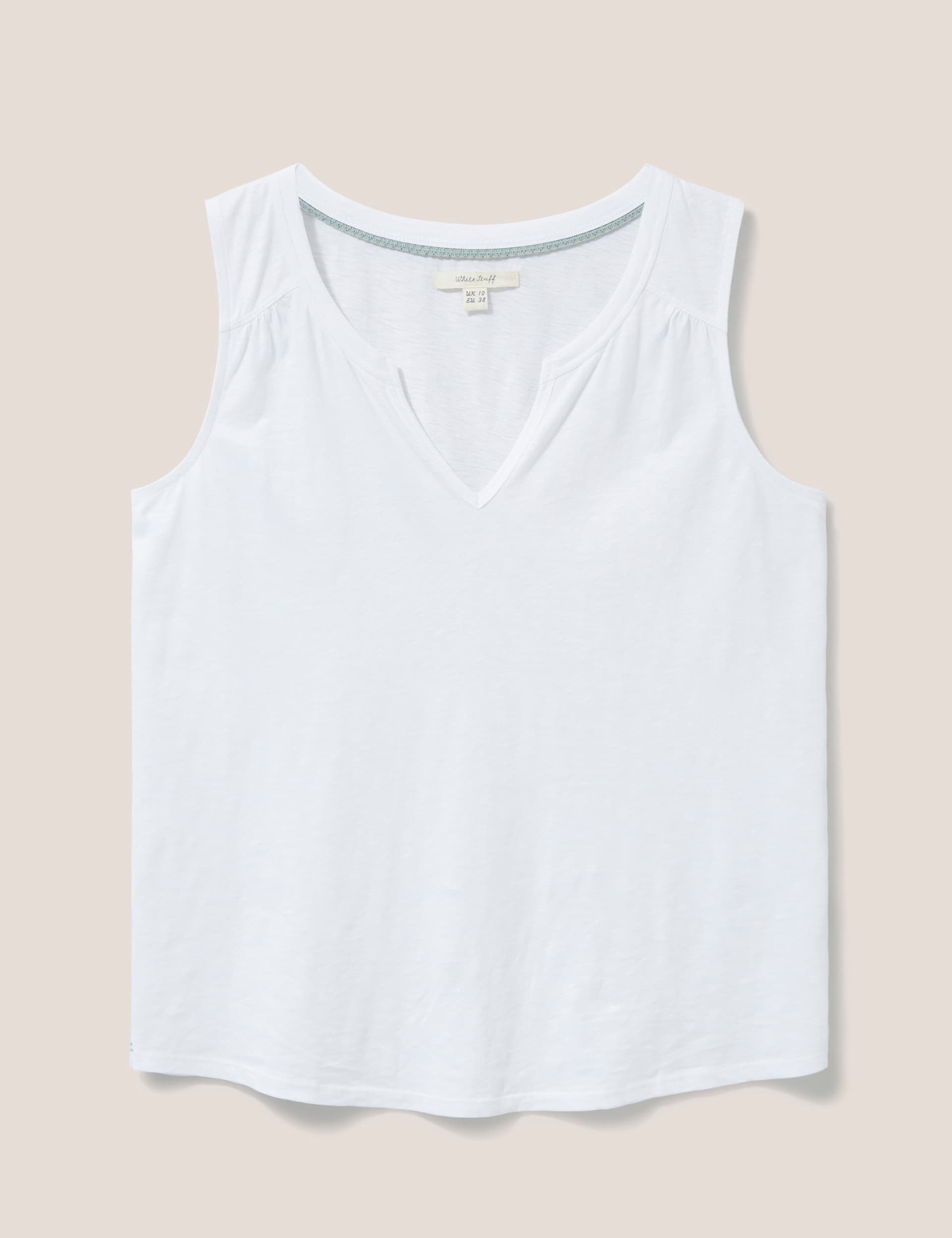 White Stuff Women's Pure Cotton Notch Neck Vest Top - 14, White