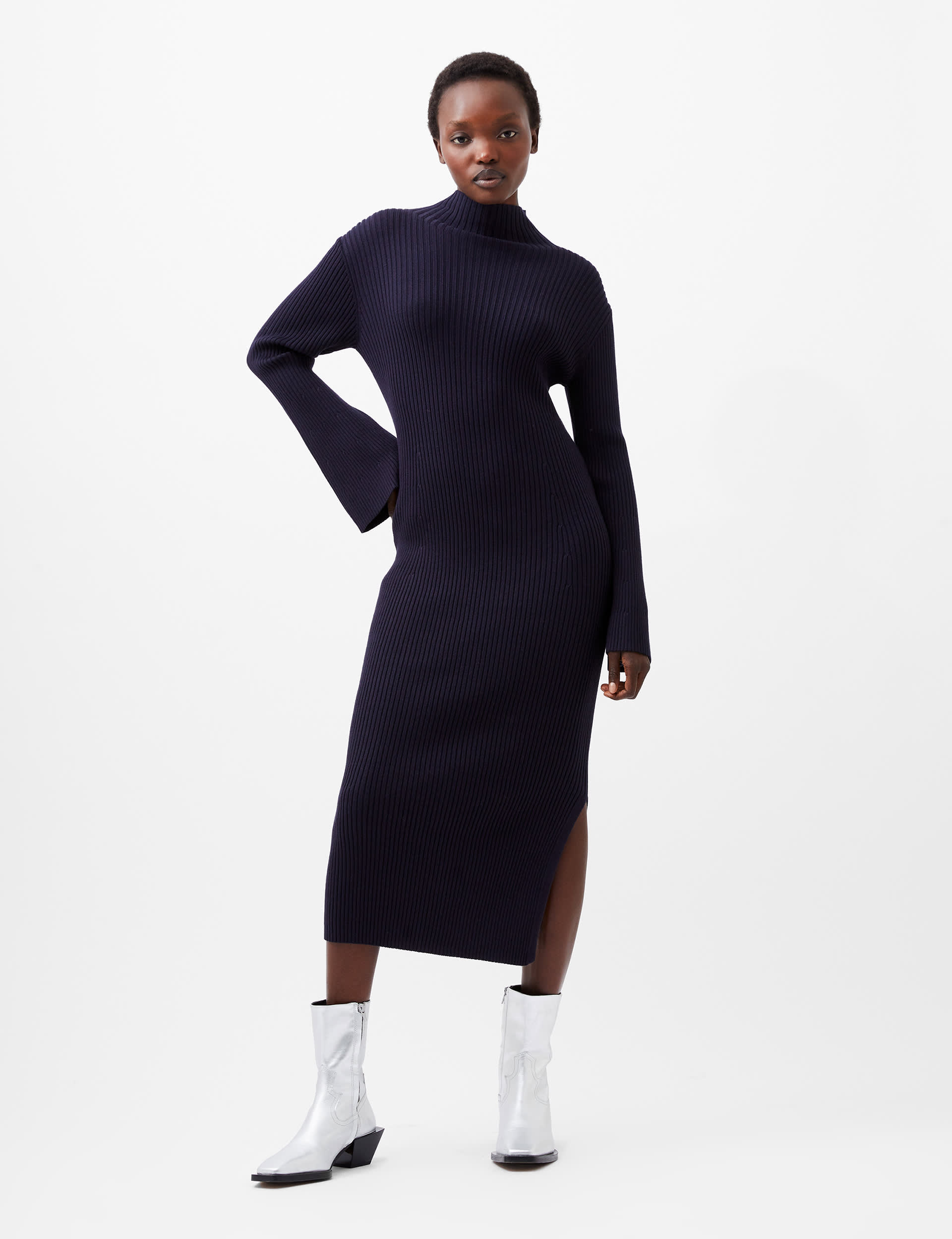 French Connection Women's Knitted High Neck Maxi Dress