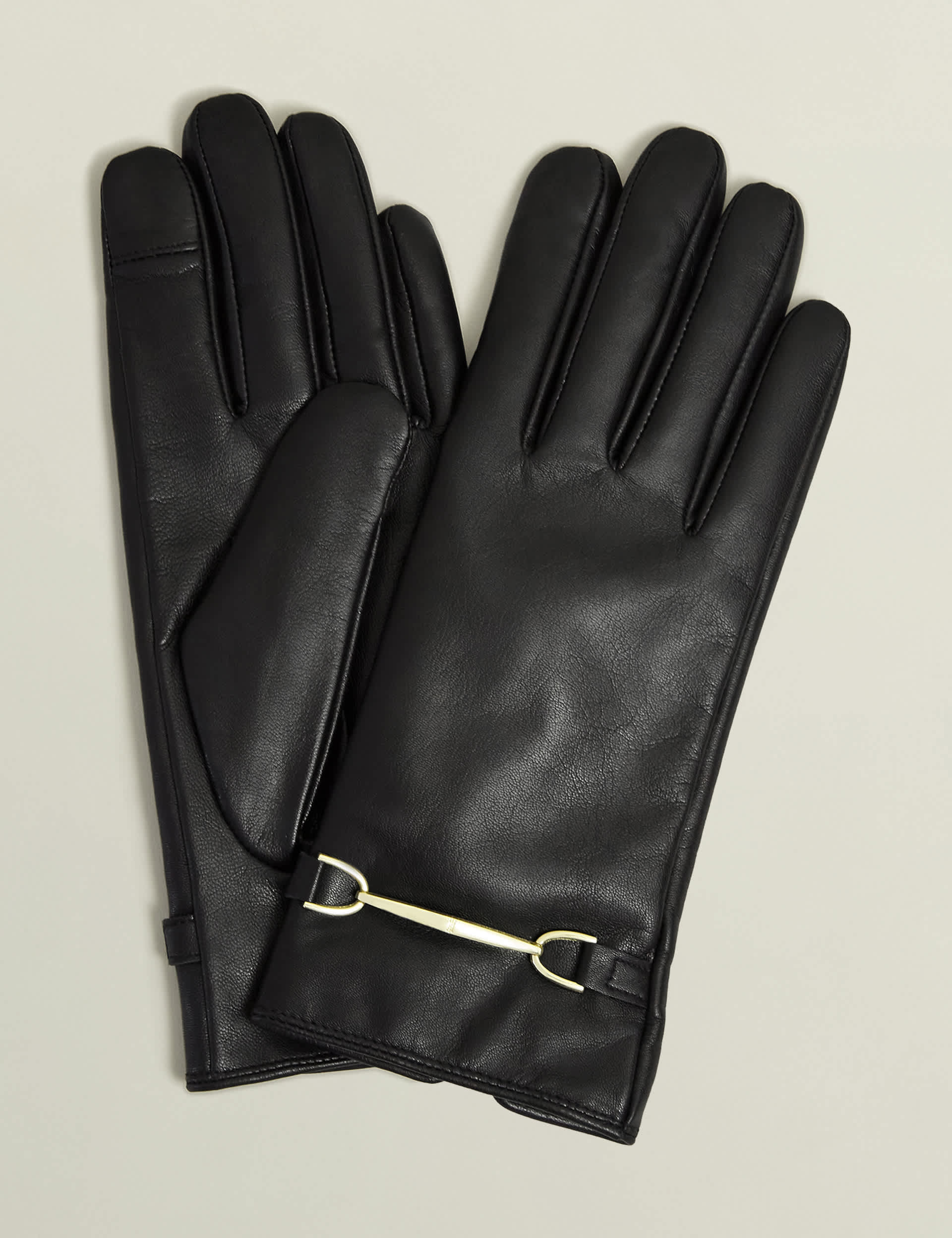 Hobbs Women's Leather Gloves - S-M - Black, Black