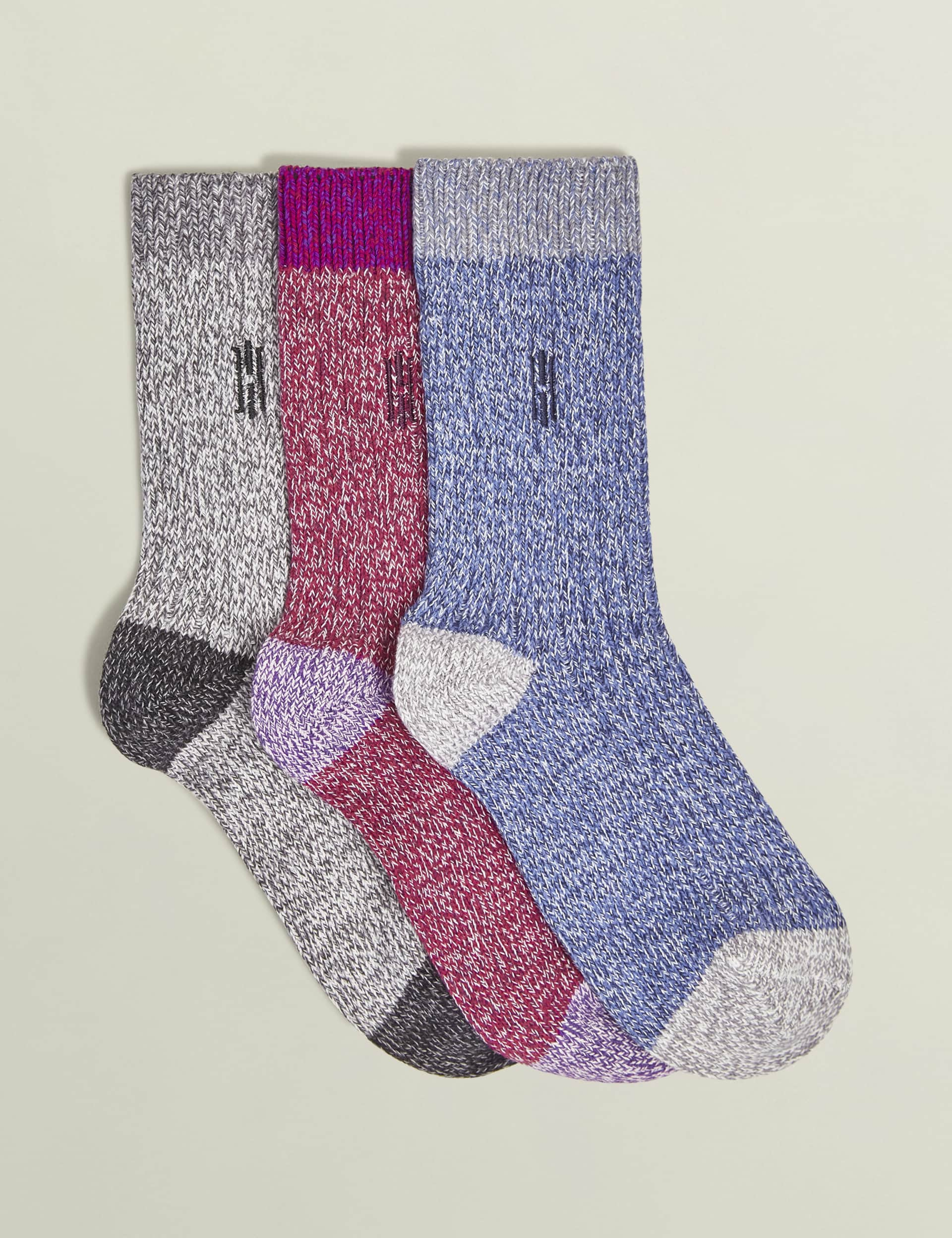 Hobbs Women's 3pk Cotton Rich Patterned Boot Socks - Multi, Multi