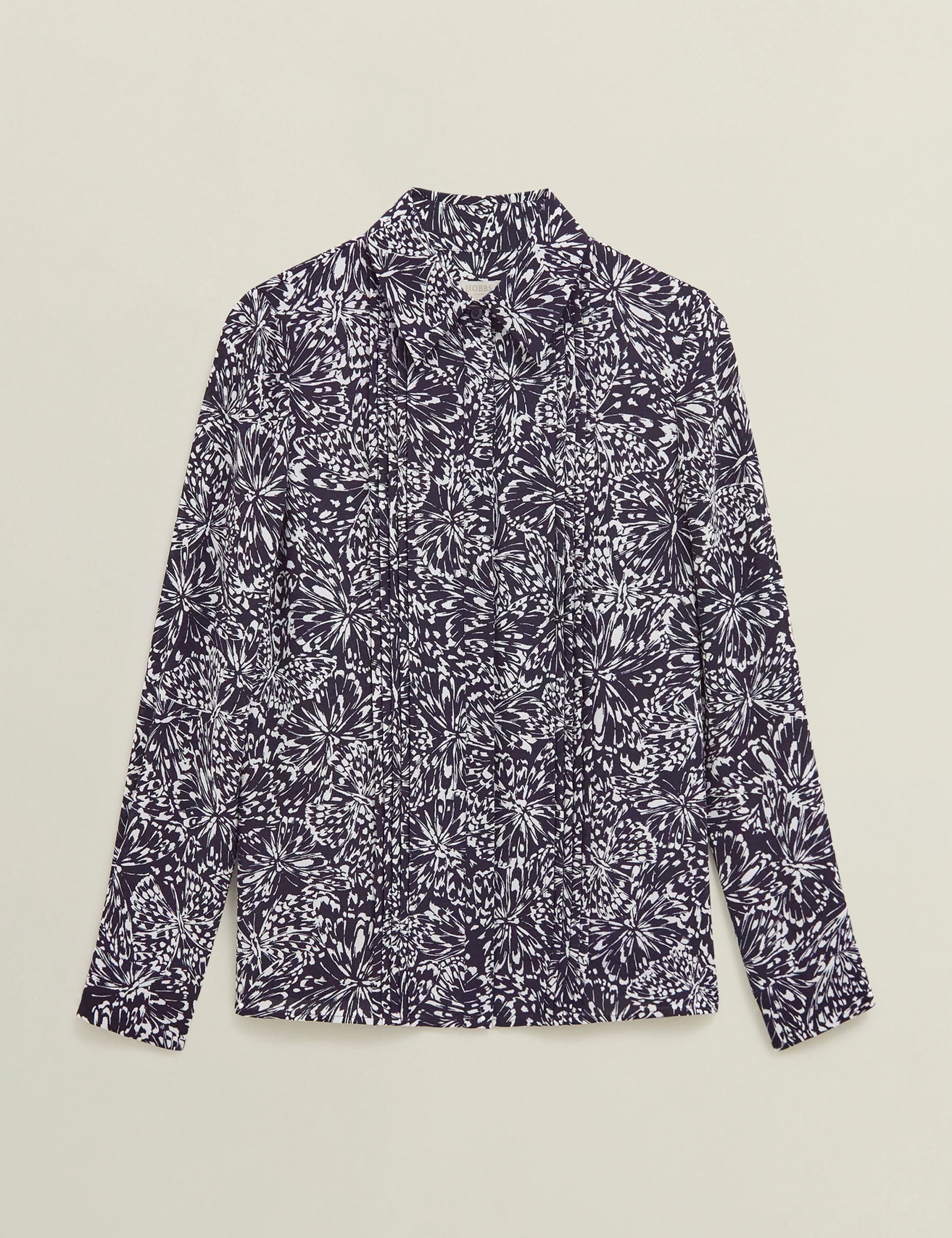 Hobbs Women's Butterfly Print Collared Shirt - 10 - Navy, Navy