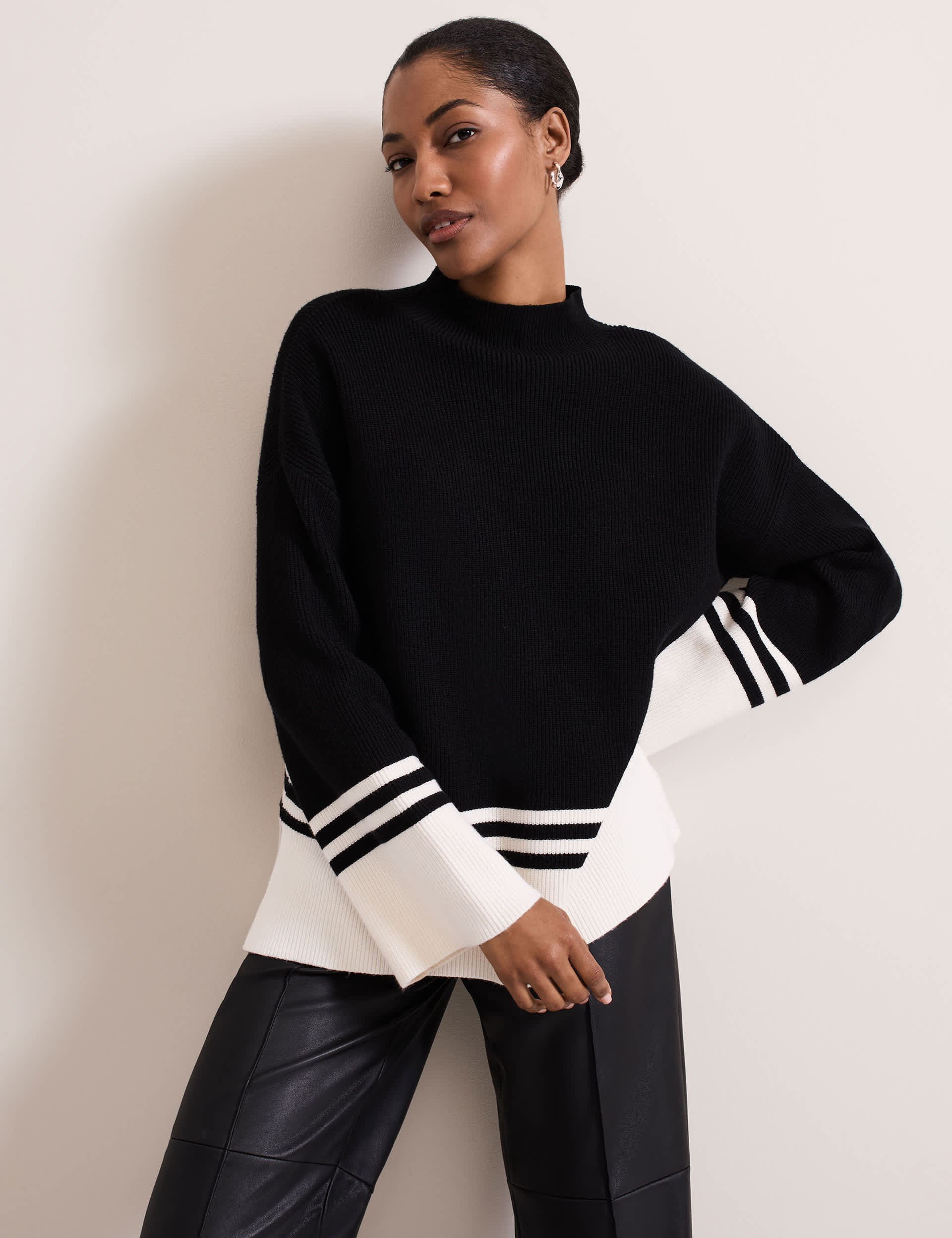 Phase Eight Women's Striped Jumper - Black Mix, Black Mix