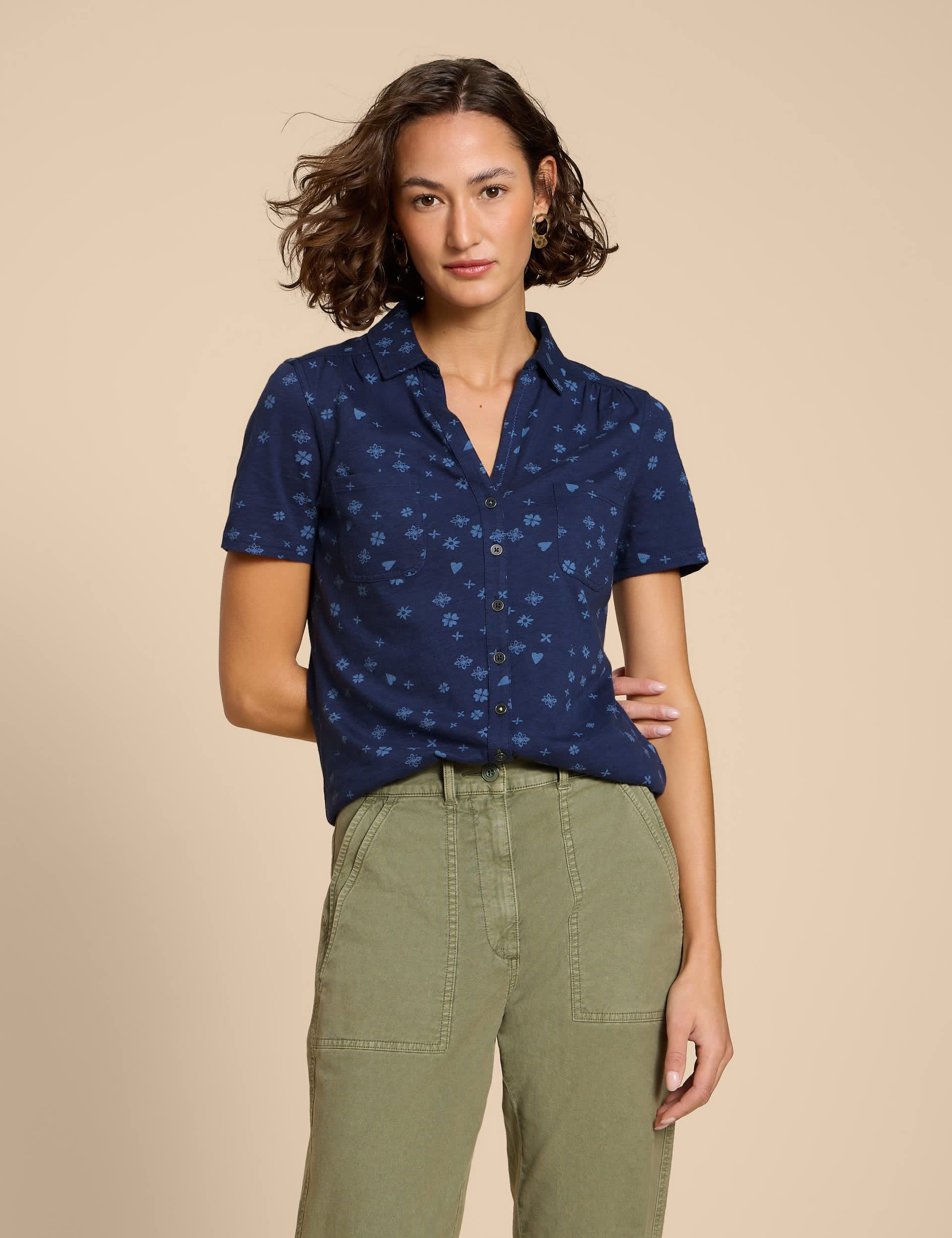 White Stuff Women's Jersey Printed Shirt