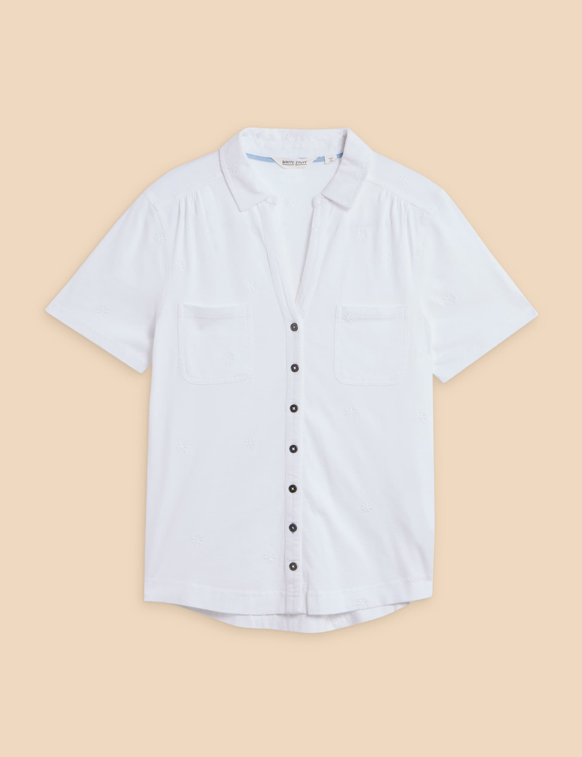 White Stuff Women's Pure Cotton Embroidered Shirt - 16, White