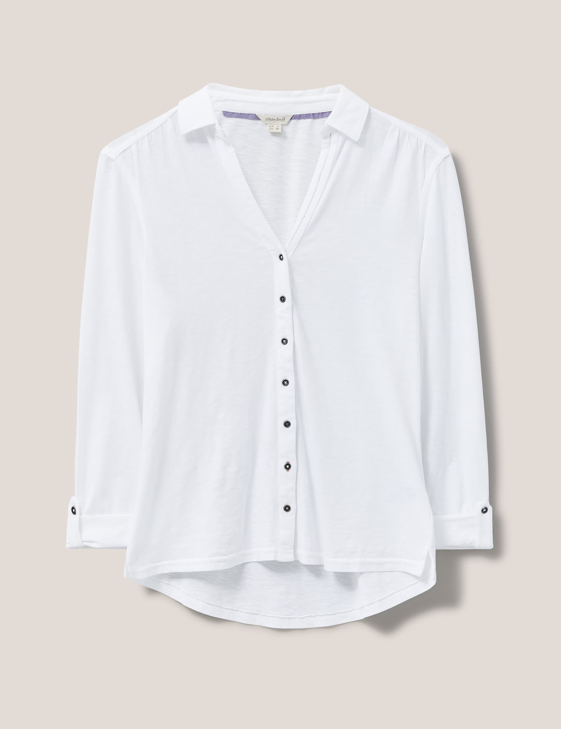 White Stuff Women's Pure Cotton Long Sleeve Shirt - 14, White