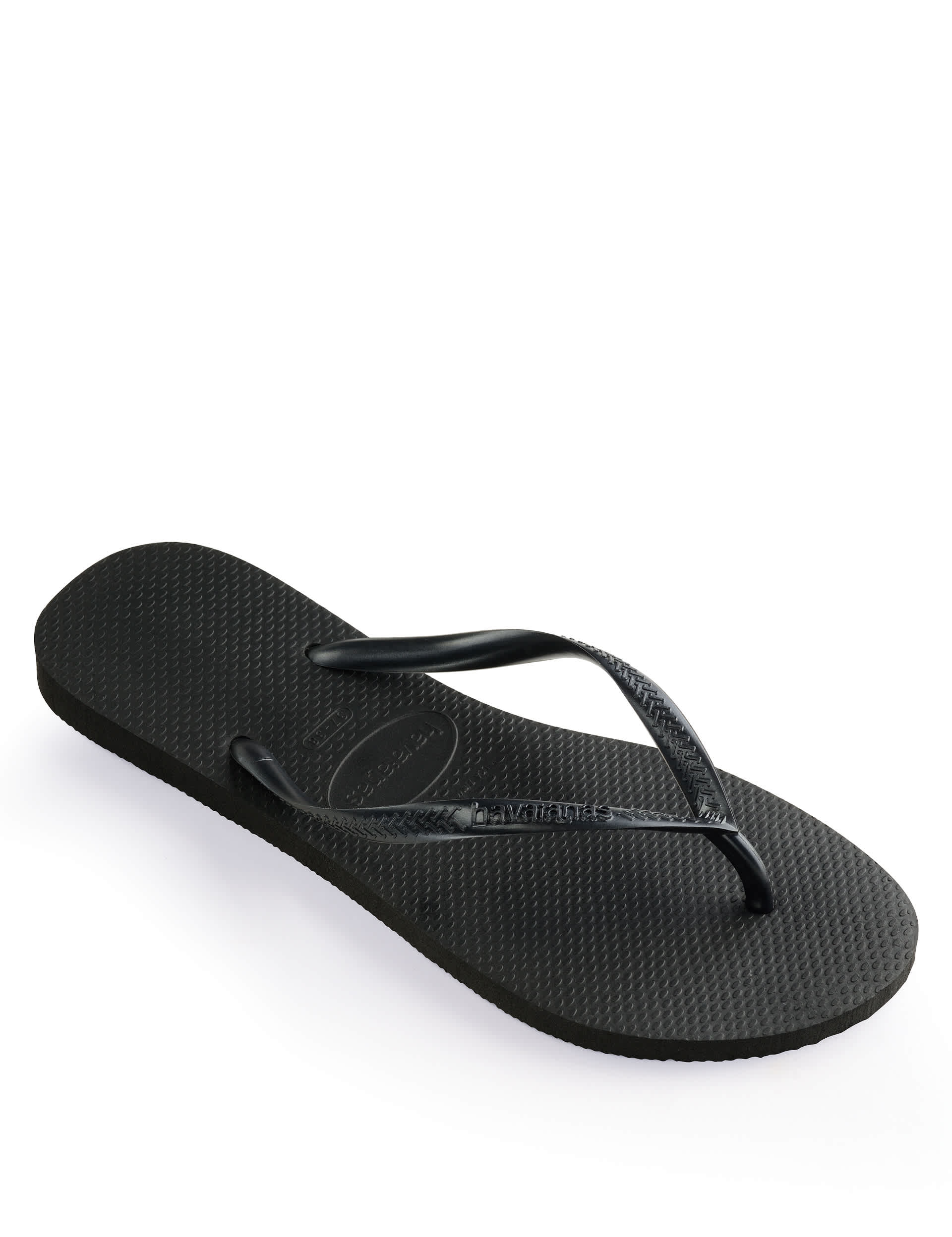 Havaianas Women's Slim Flip Flops - 37/38 - Black, Black