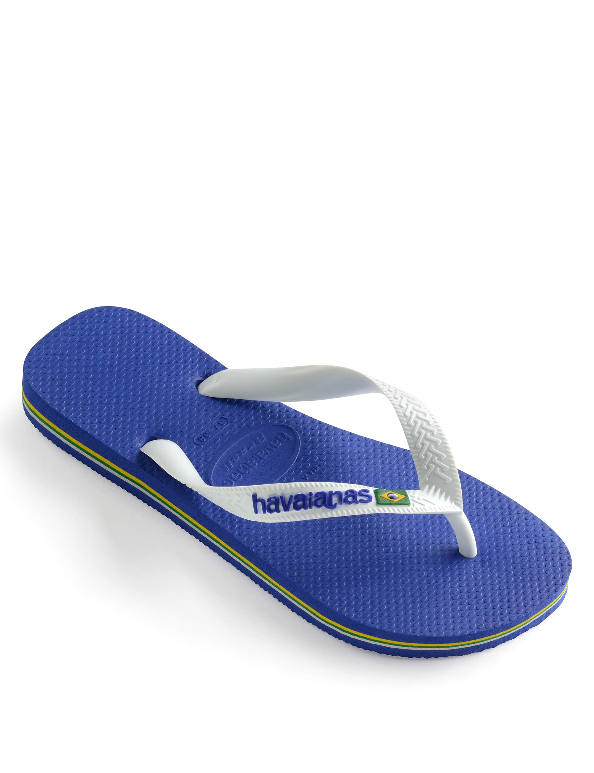 Havaianas Kids Brazil Logo Flip-Flops (Size 7-13) - 31/32 - Blue, Navy,Blue