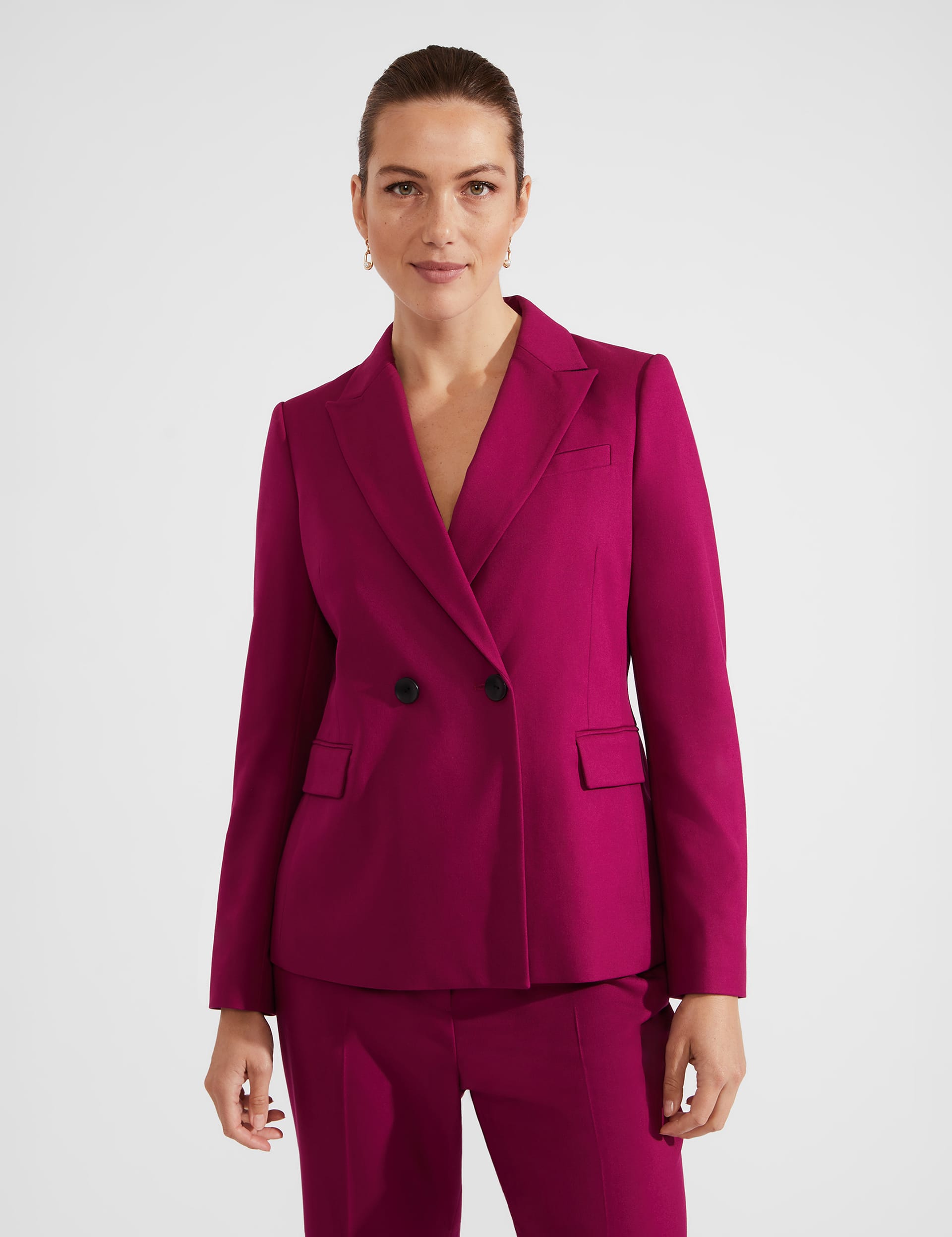 Hobbs Women's Double Breasted Blazer - 10 - Purple, Purple