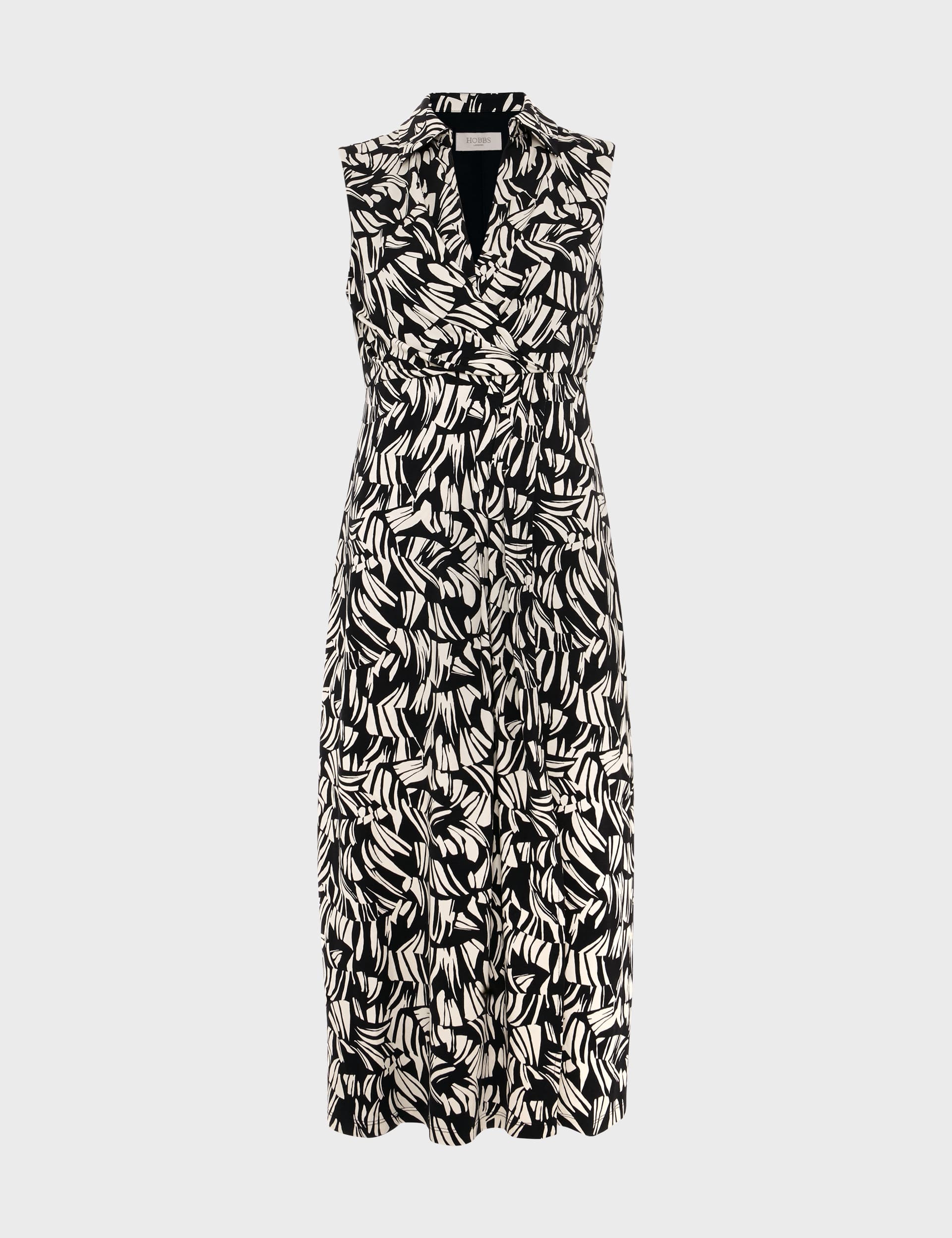 Hobbs Women's Jersey Printed V-Neck Midi Wrap Dress - 10 - Black Mix, Black Mix