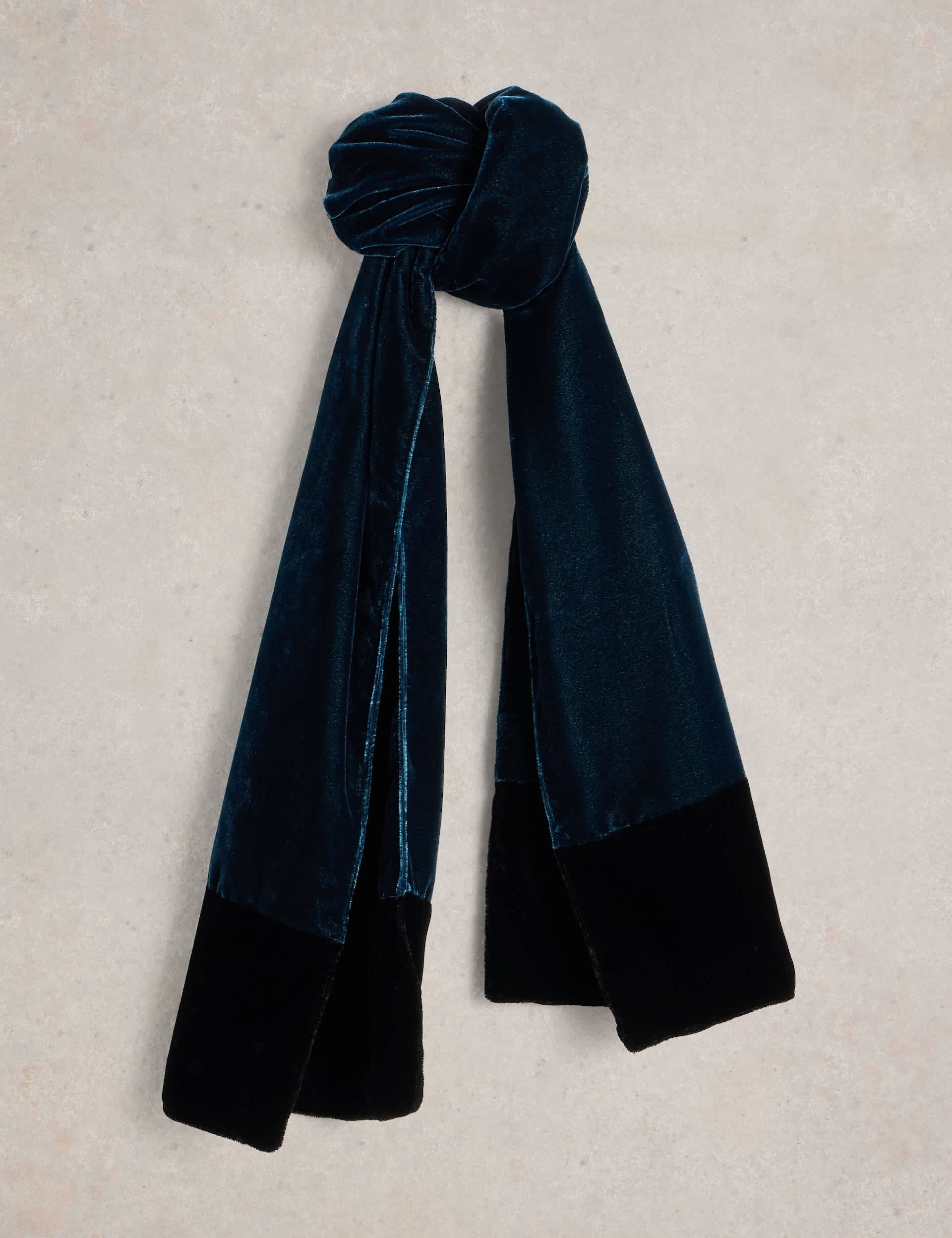 White Stuff Women's Velvet Scarf - Teal, Teal