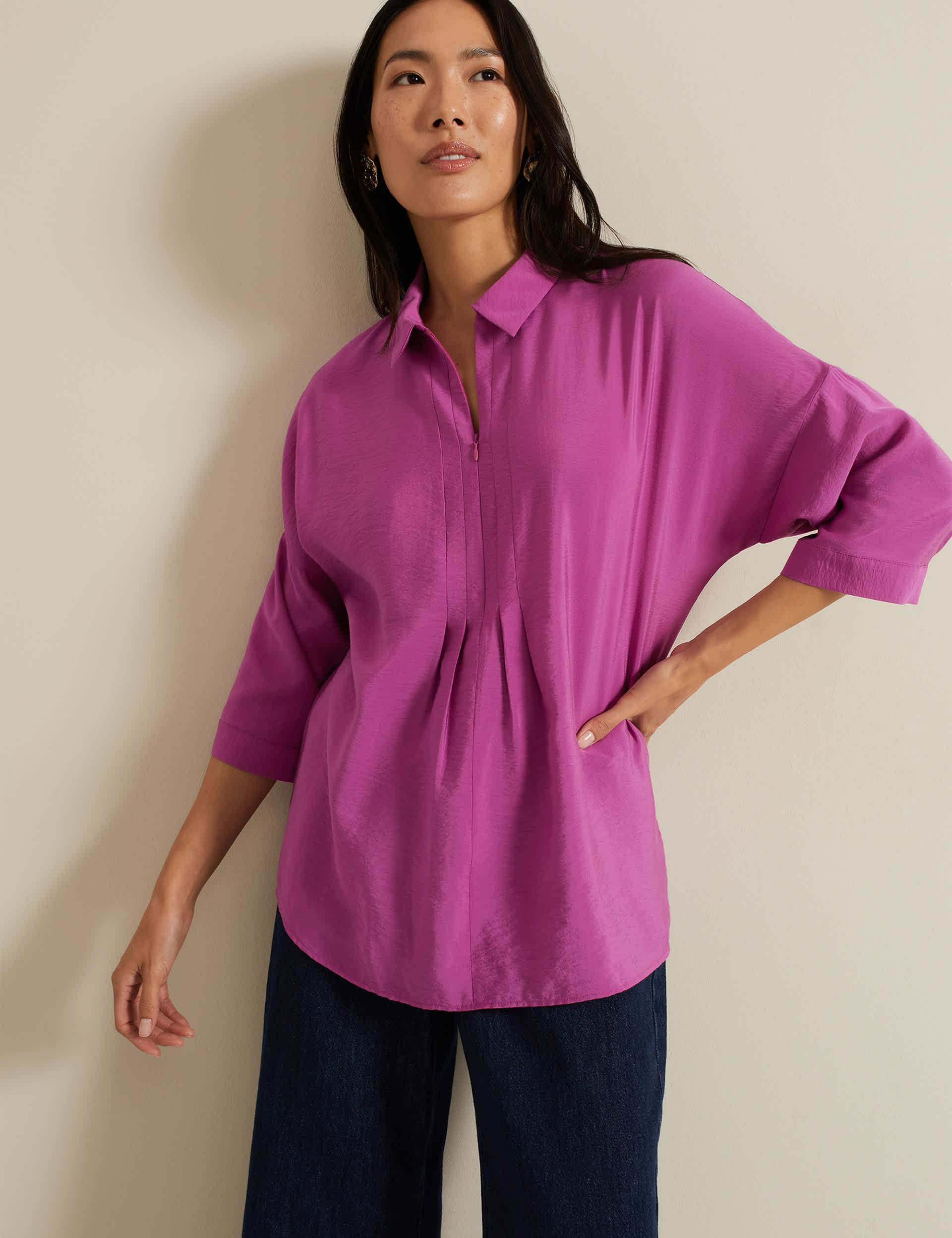 Phase Eight Women's Collared Shirt - Pink, Pink