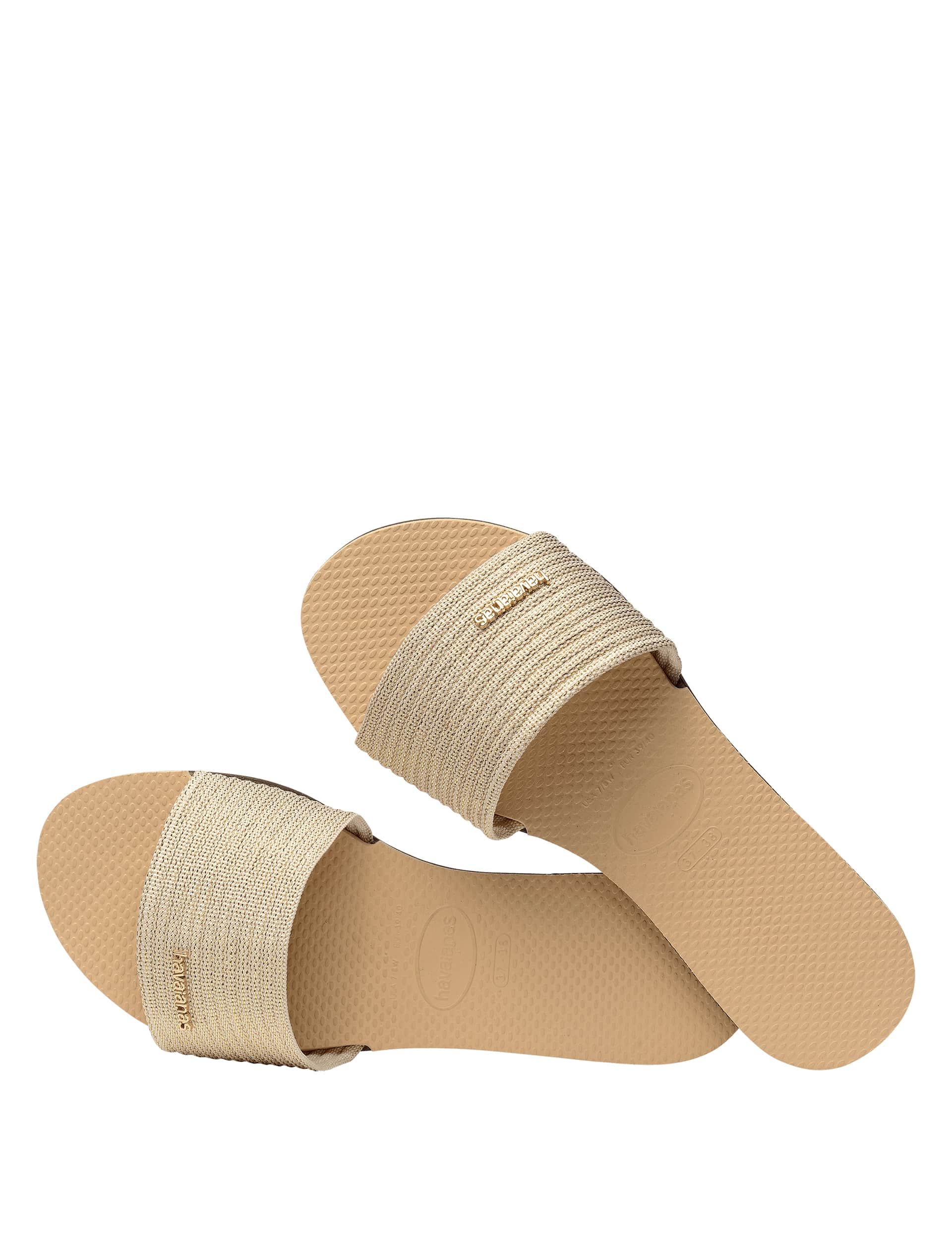 Havaianas Women's Metallic Sliders - 41/42 - Beige, Beige