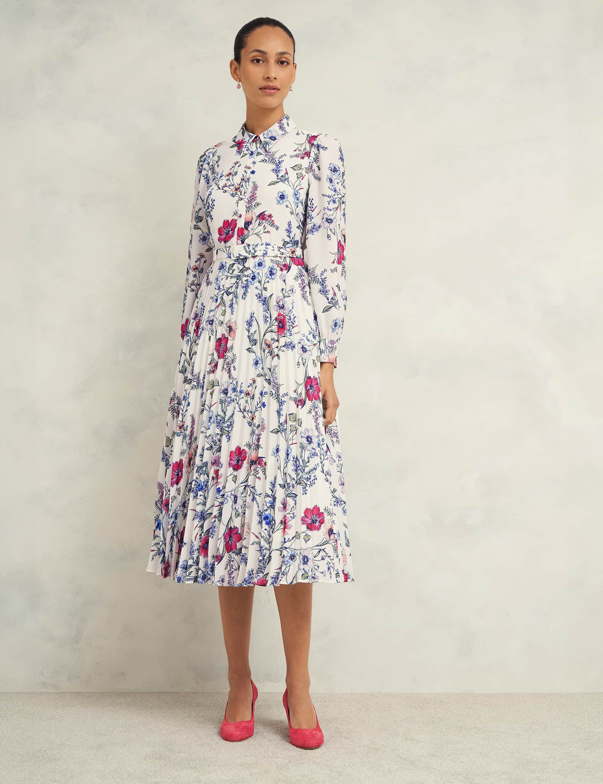 Hobbs Women's Floral Waisted Shirt Dress