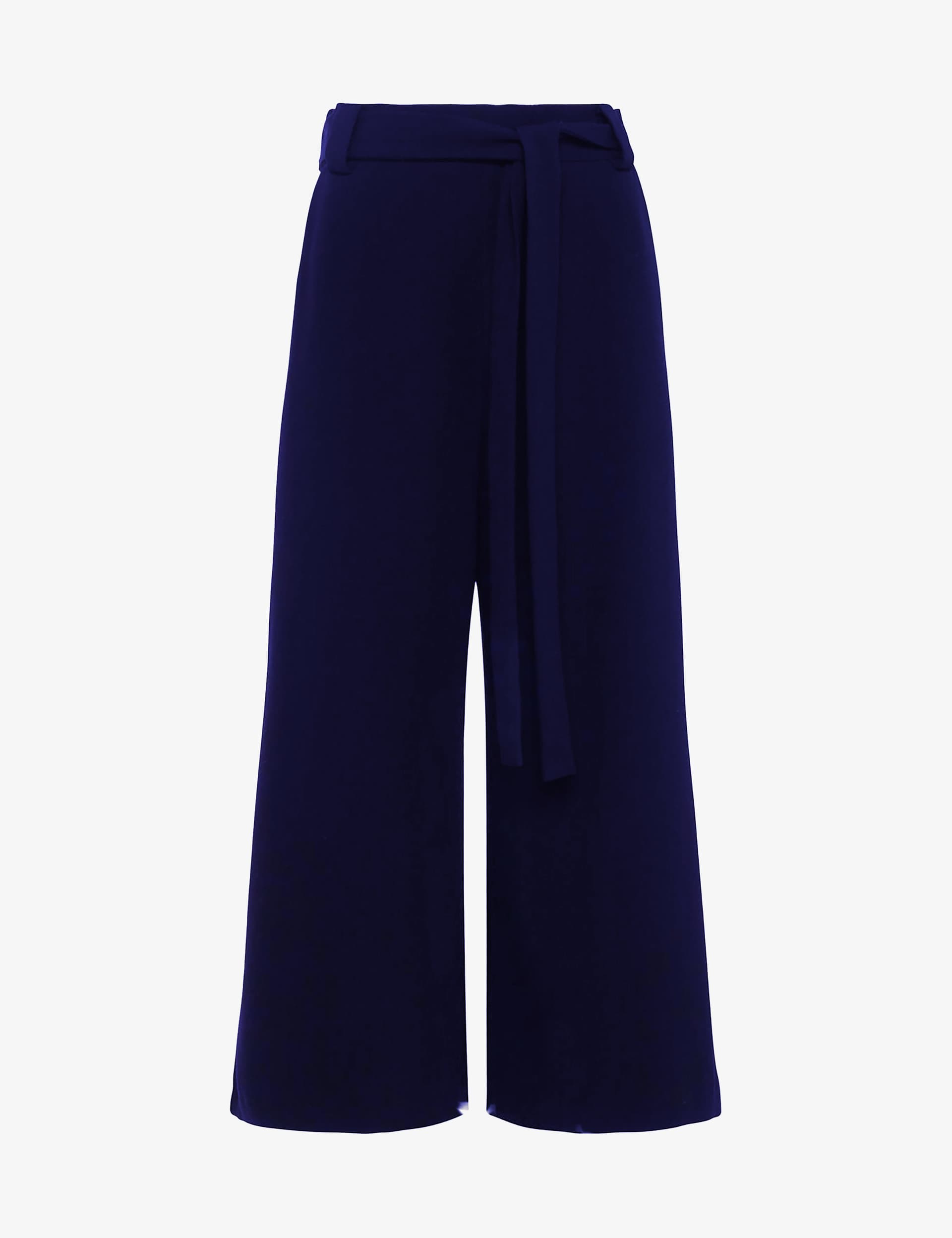 French Connection Women's Belted Culottes - 12 - Blue, Nude,Black,Blue