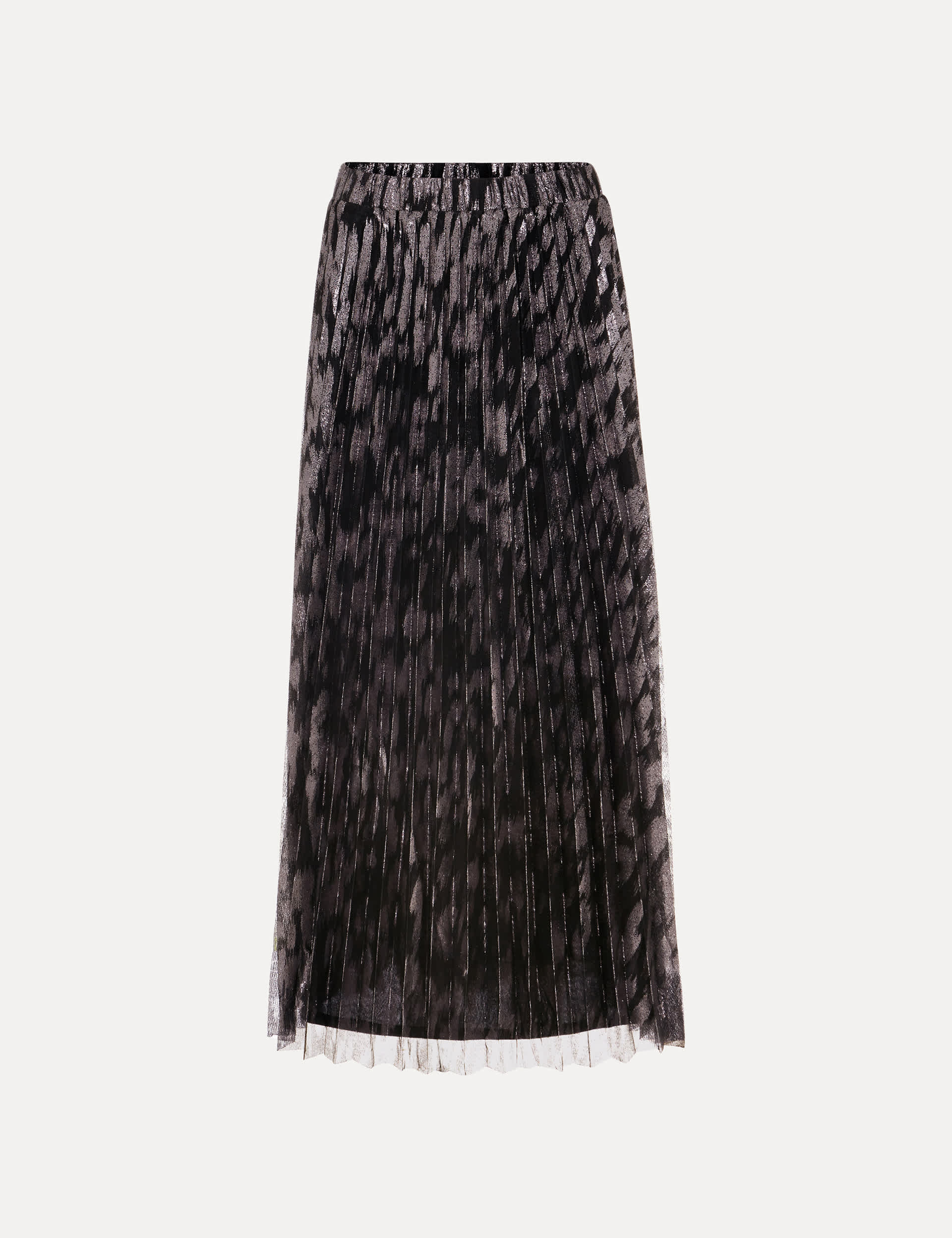 Phase Eight Women's Metallic Printed Pleated Midi Skirt - 16 - Black Mix, Black Mix