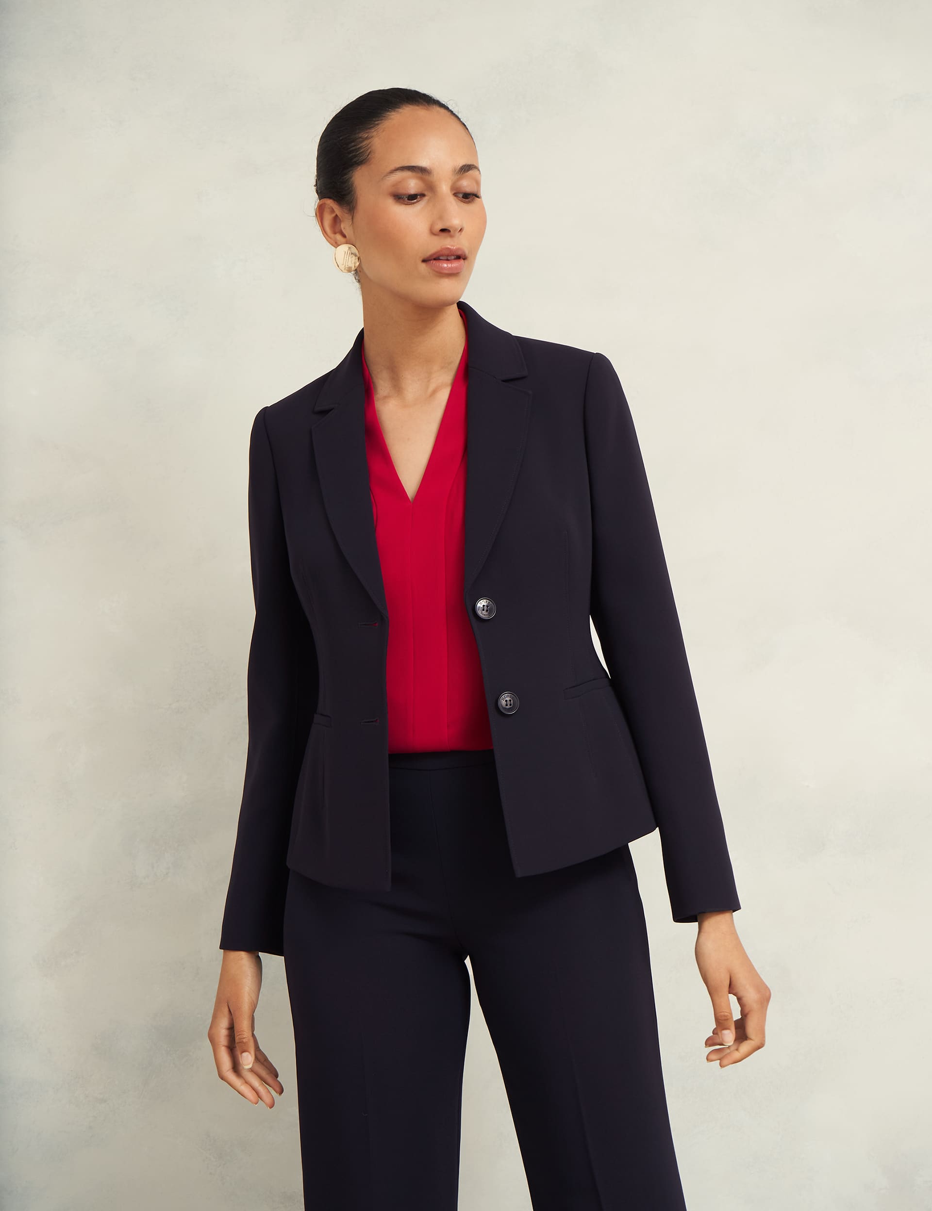 Hobbs Women's Single Breasted Blazer - 12 - Navy, Navy