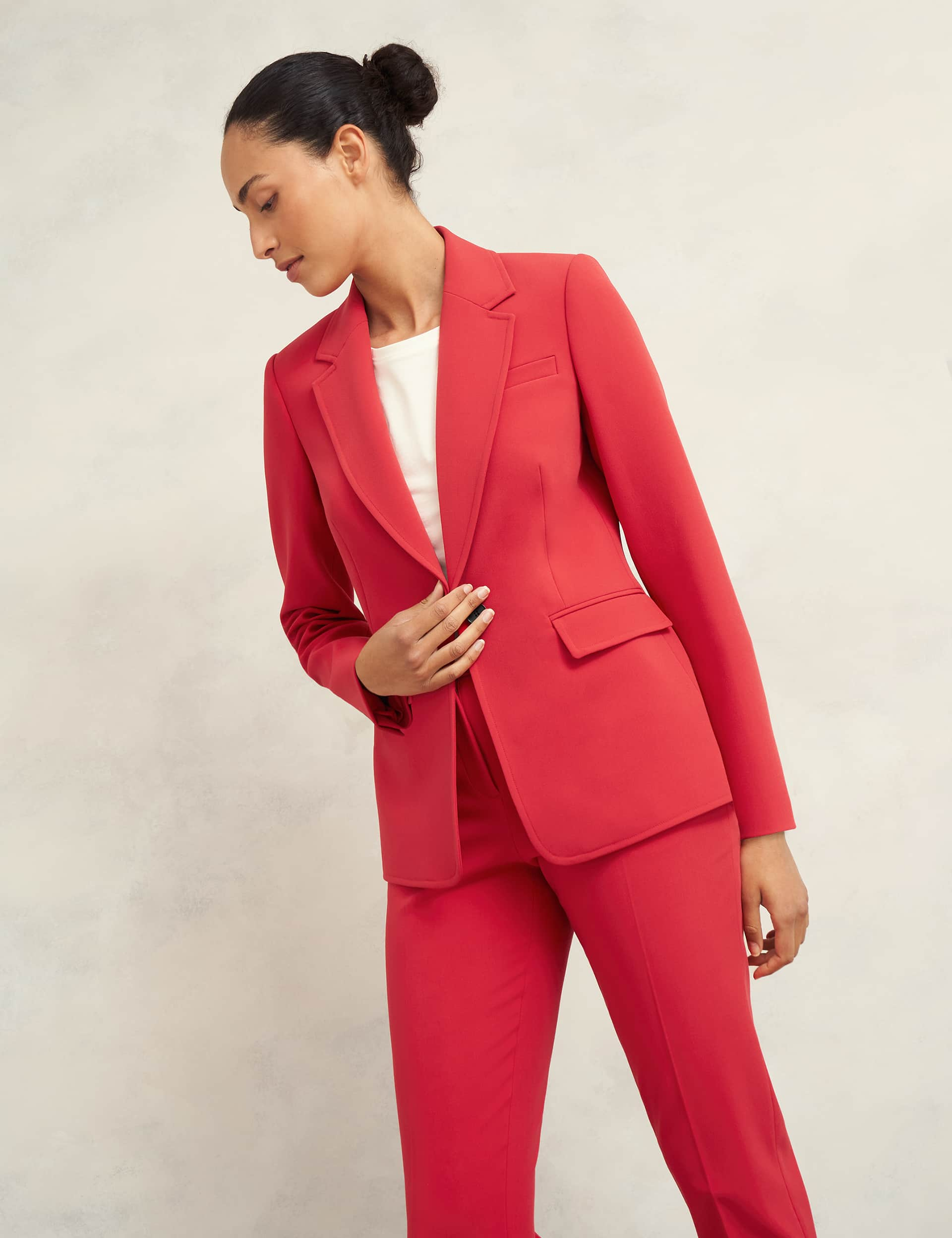 Hobbs Women's Single Breasted Blazer - 10 - Red, Red