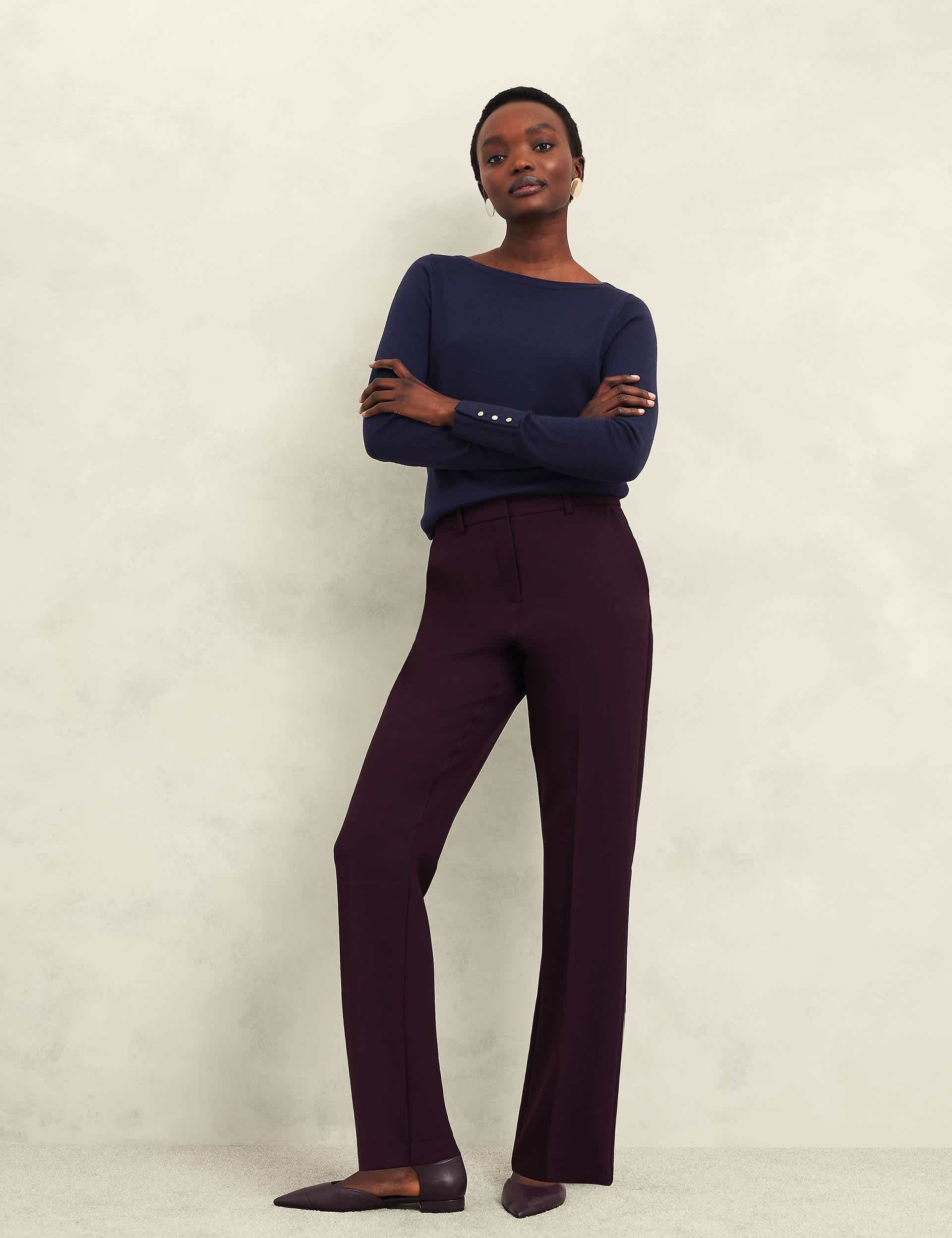 Hobbs Women's Pure Merino Wool Slash Neck Jumper