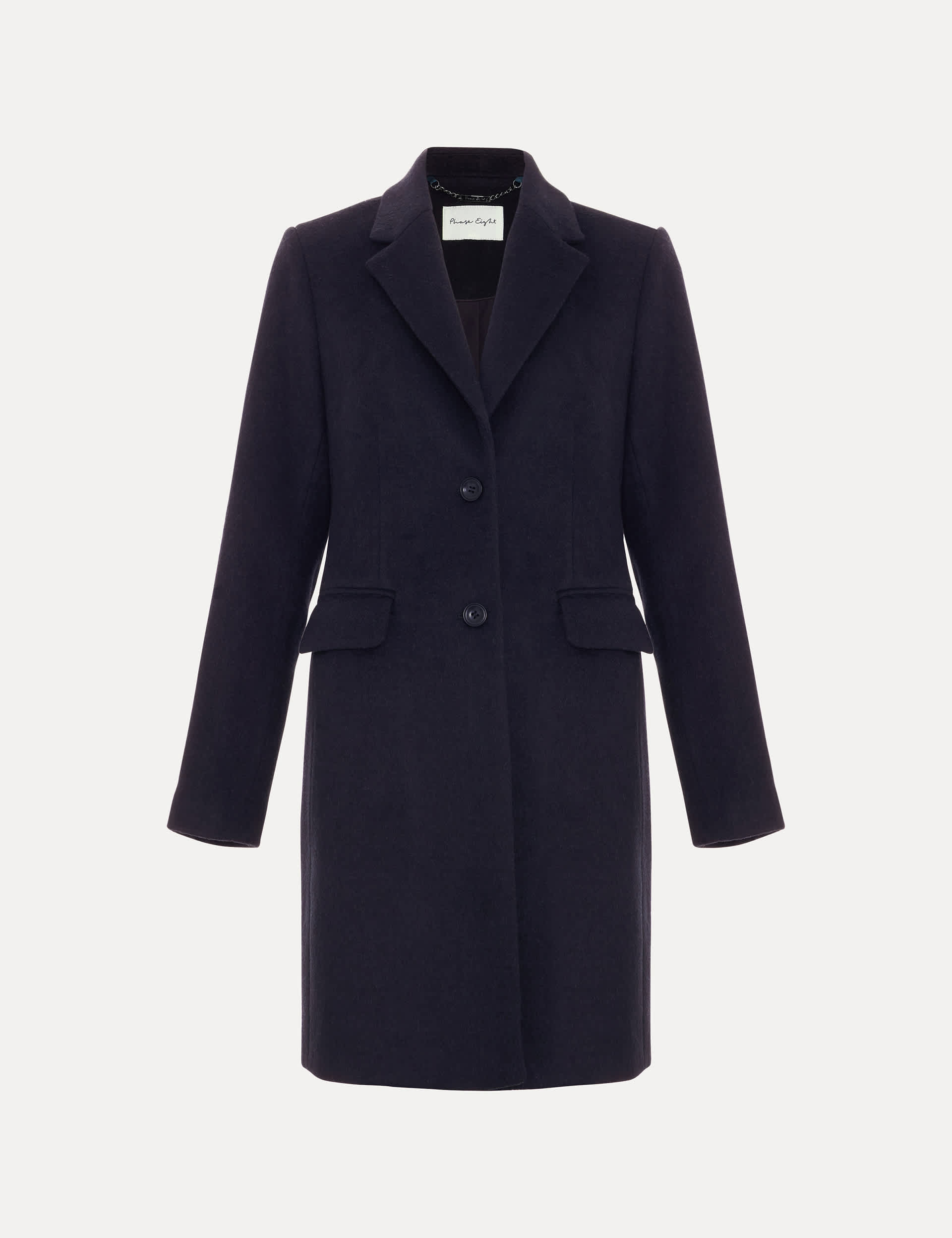 Phase Eight Women's Wool Rich Single Breasted Tailored Coat - 14 - Navy, Navy