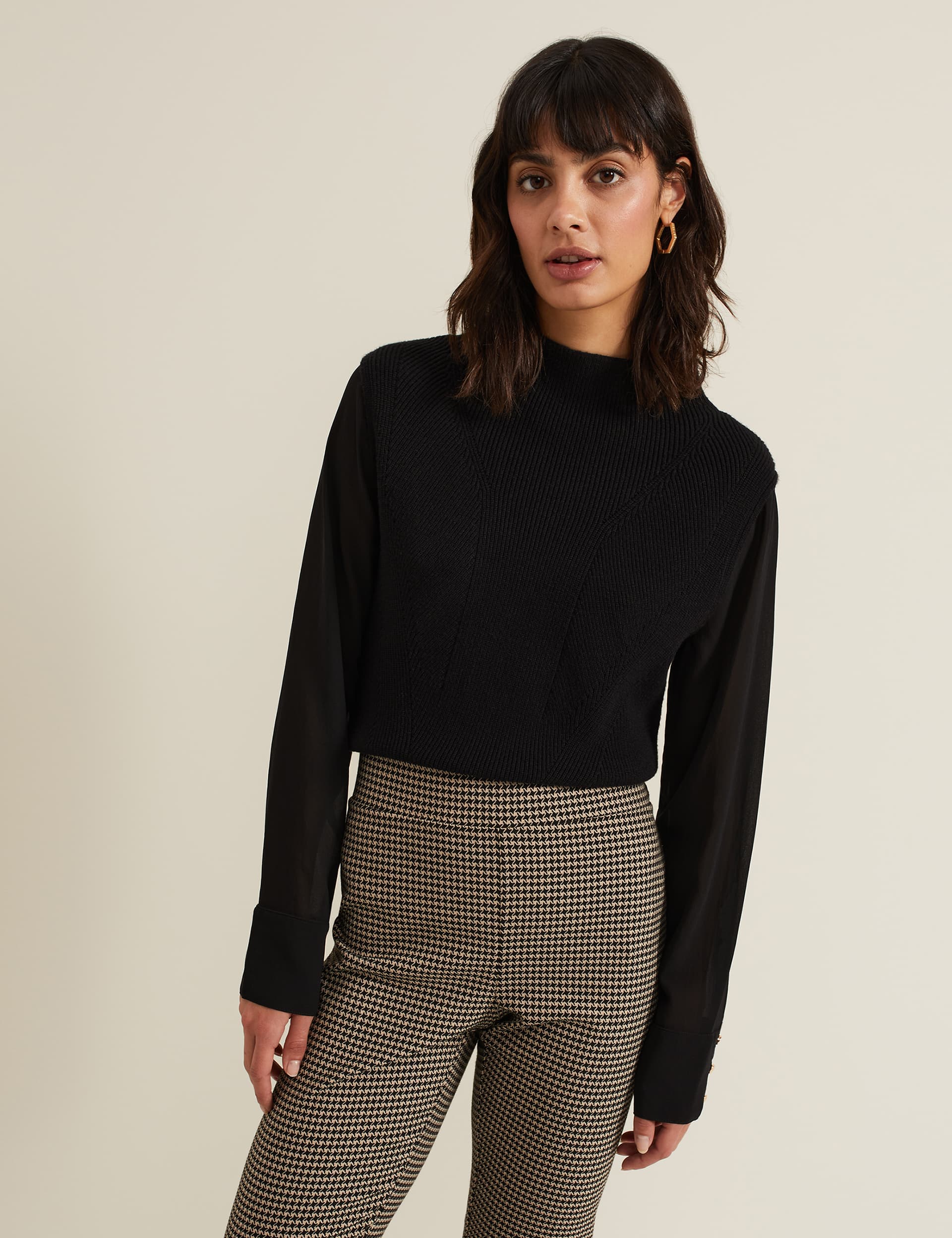 Phase Eight Women's High Neck Button Detail Jumper