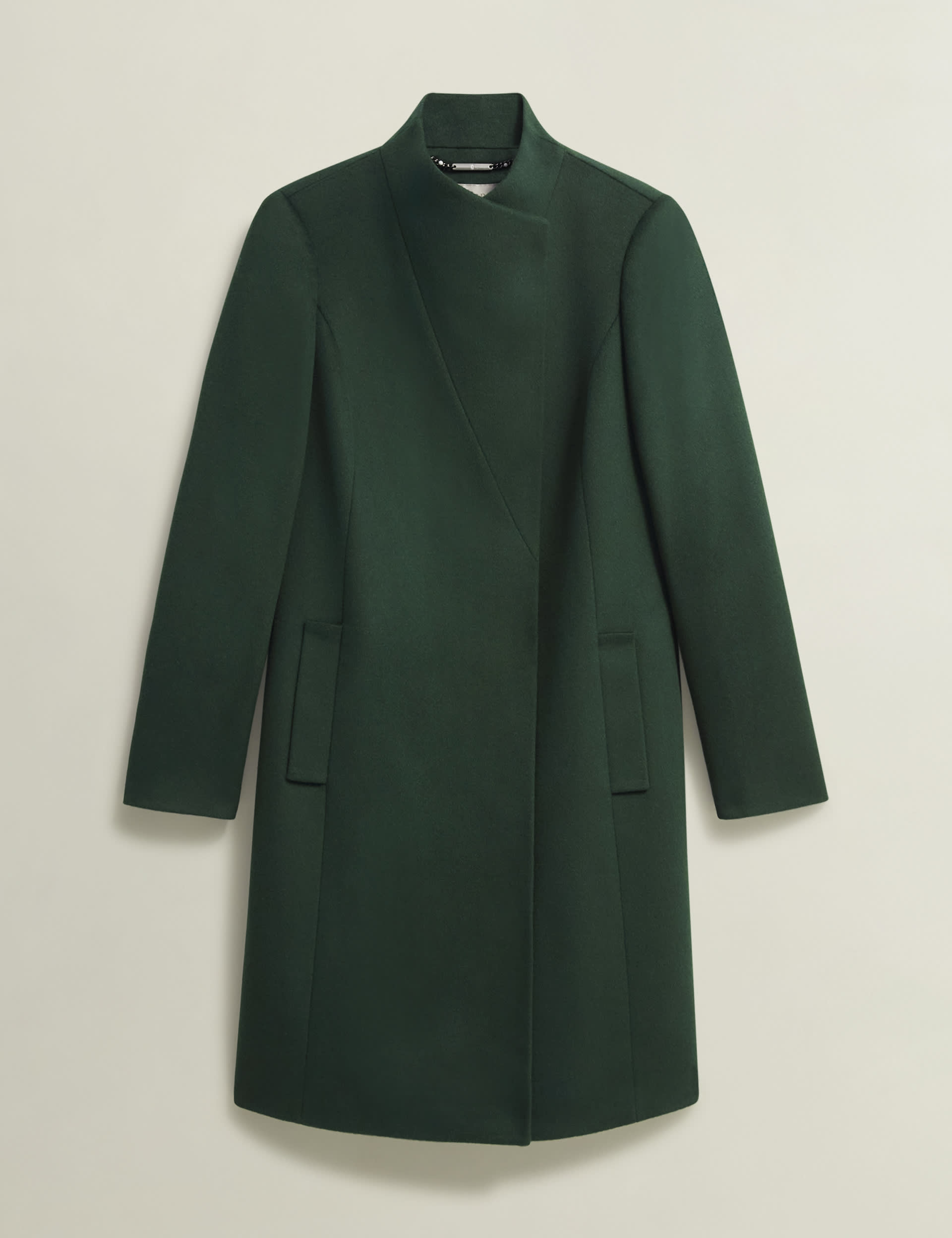 Hobbs Women's Pure Wool Longline Trench Style Coat - 6 - Green, Green