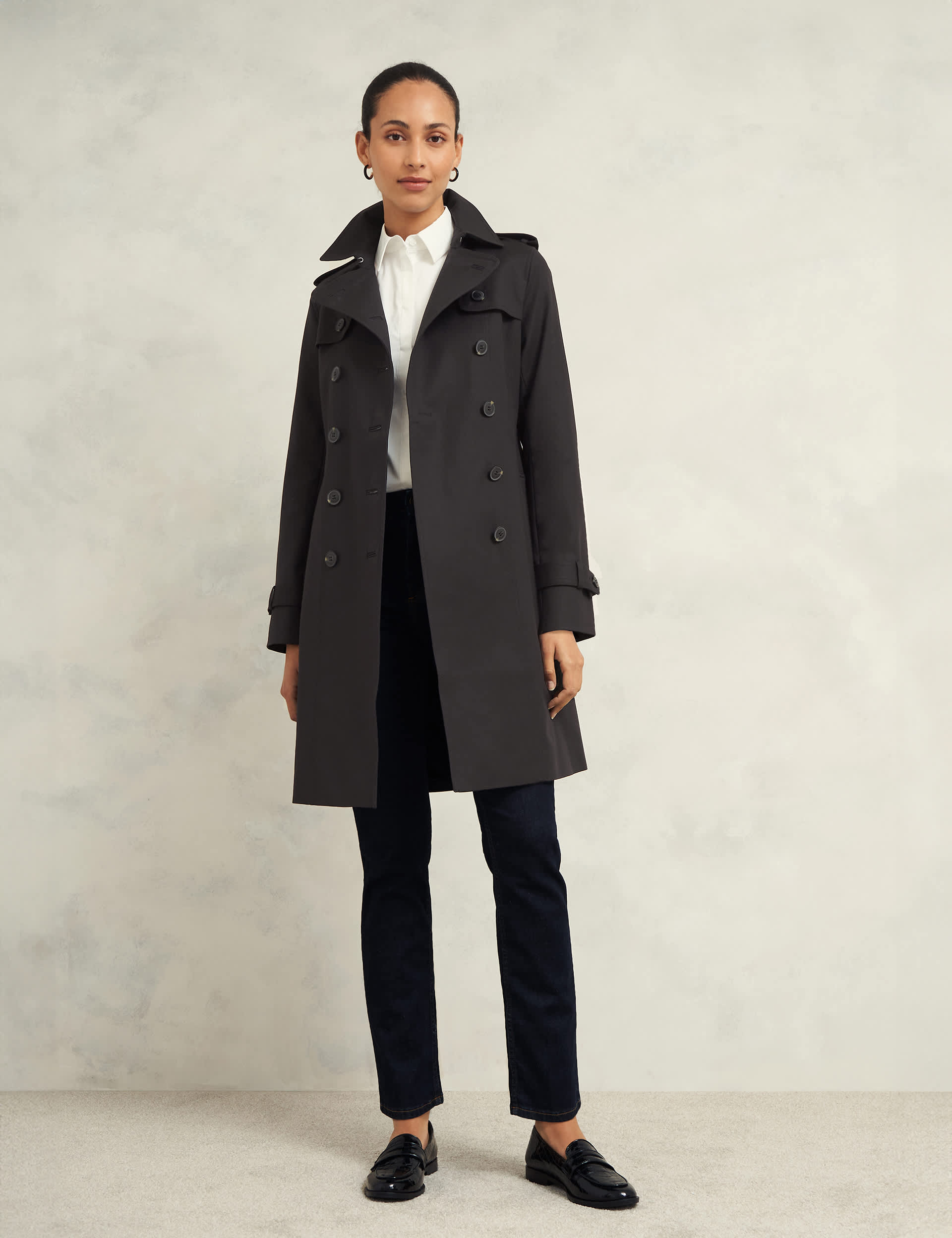 Hobbs Women's Cotton Rich Double Breasted Trench Coat