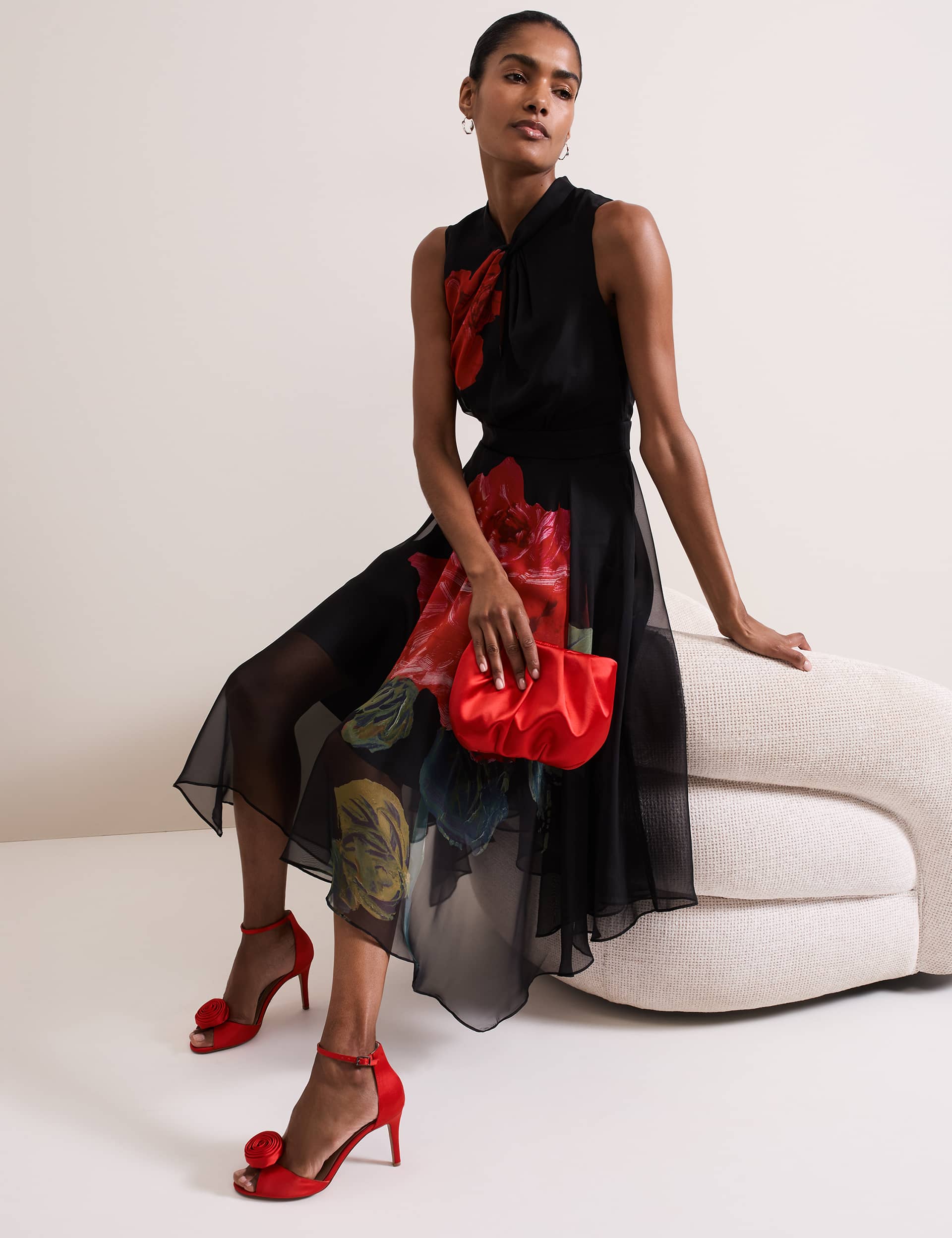 Phase Eight Women's Satin Ankle Strap Stiletto Heel Sandals