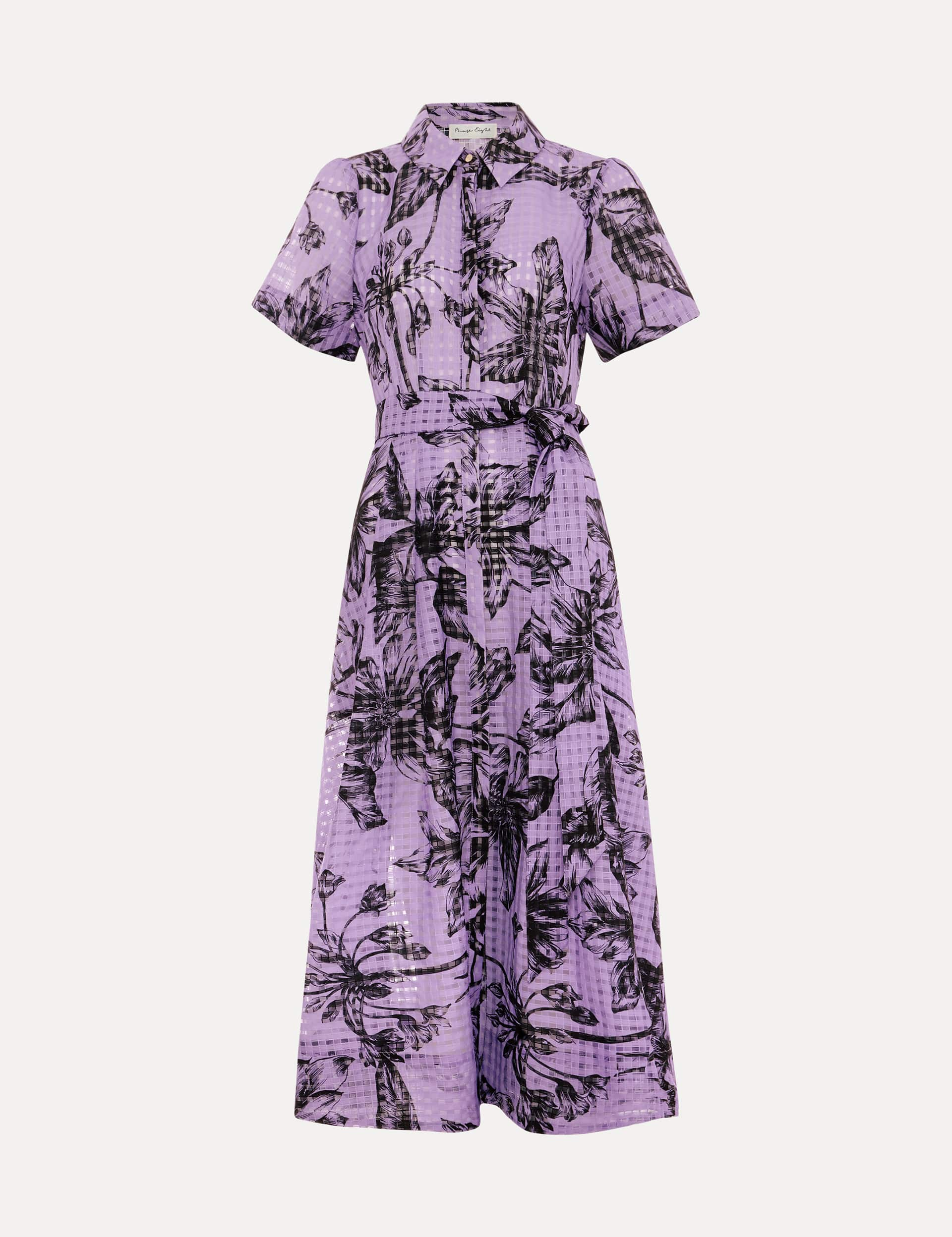 Phase Eight Women's Floral Midi Dress - 8 - Purple Mix, Purple Mix