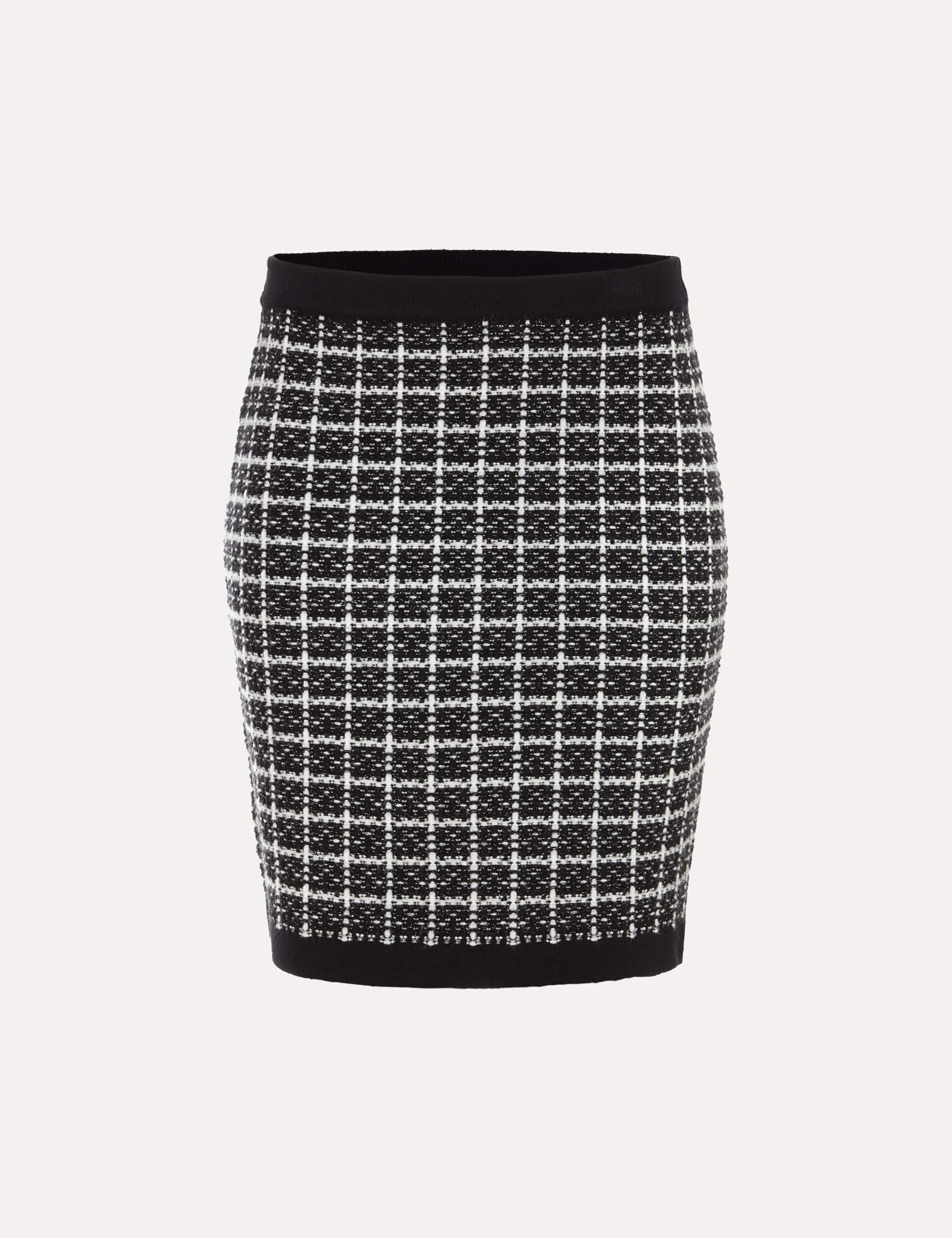 Phase Eight Women's Sparkly Tweed Knitted Mini Skirt - Black, Black