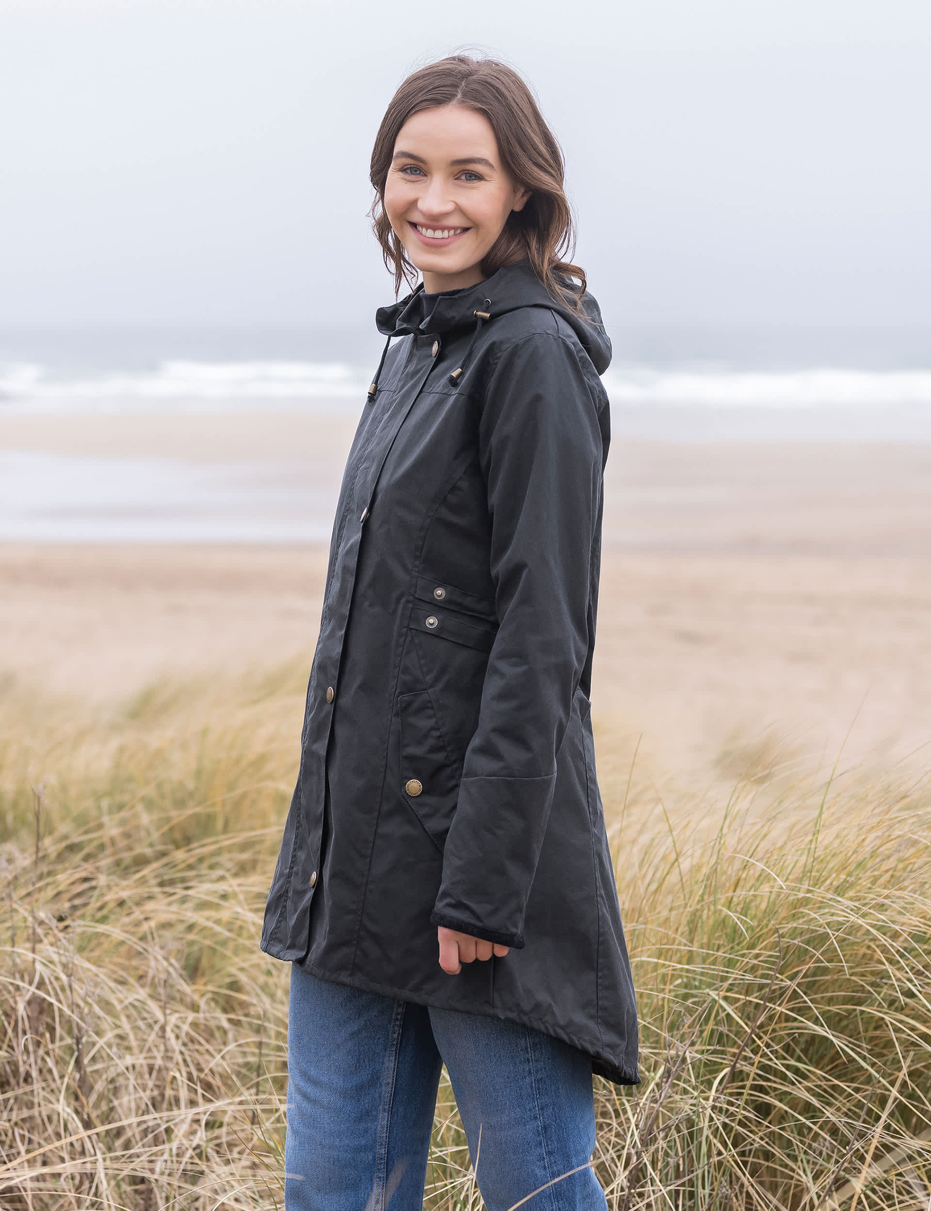 Celtic & Co. Women's Pure Cotton Hooded Raincoat - 8 - Dark Navy, Dark Navy