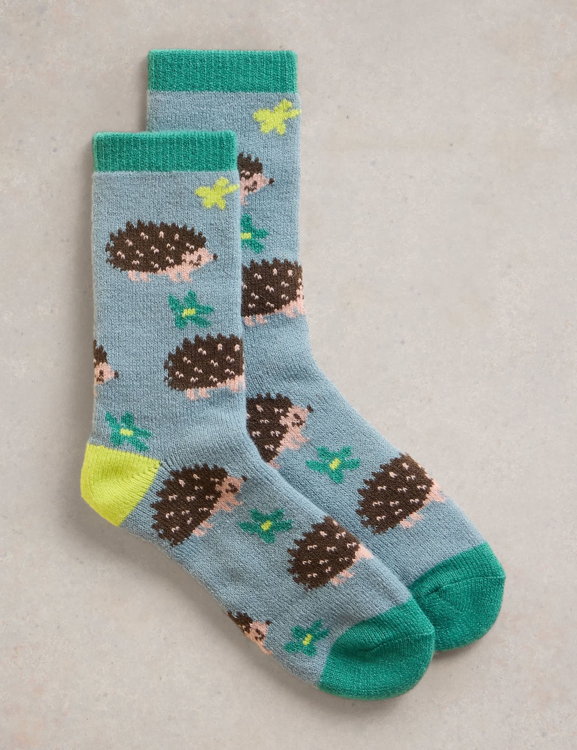 White Stuff Women's Hedgehog Ankle High Socks - Blue Mix, Blue Mix